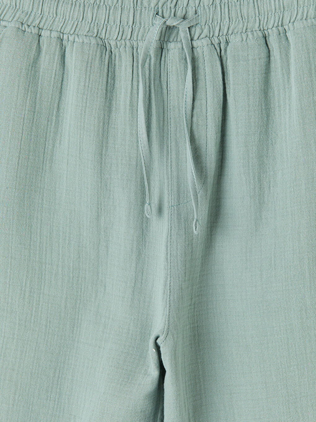 Yeşil Loose Fit Müslin Erkek Şort-2