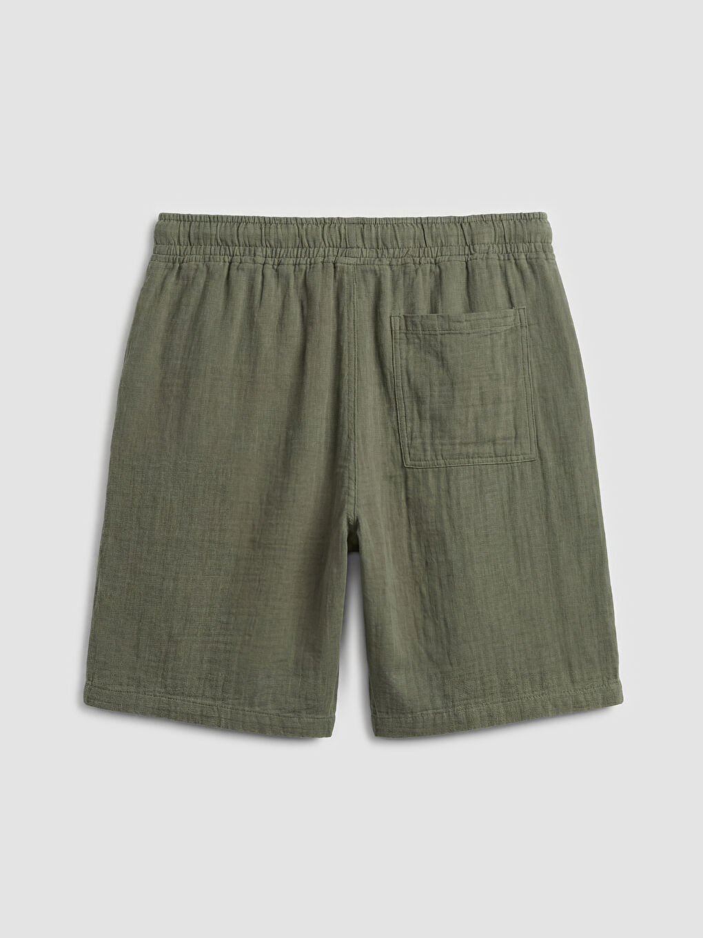 Haki Loose Fit Müslin Erkek Şort-5