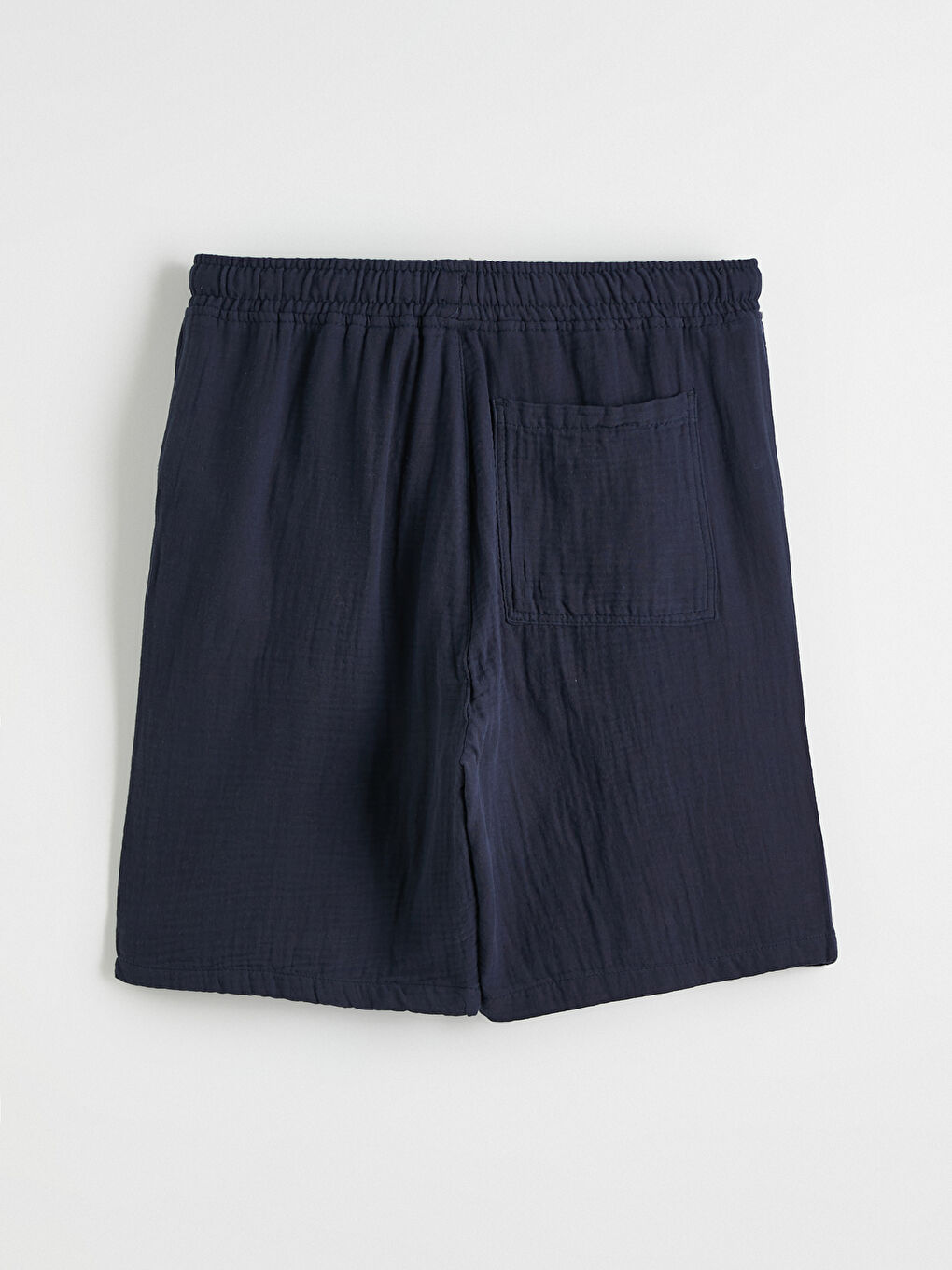 Lacivert Loose Fit Müslin Erkek Şort-6