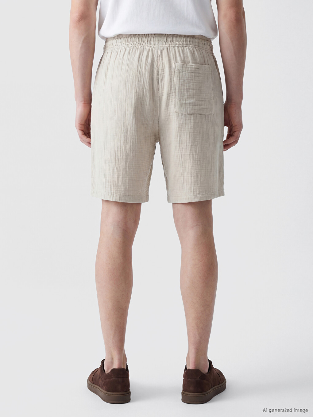 Loose Fit Muslin Men's Shorts-3
