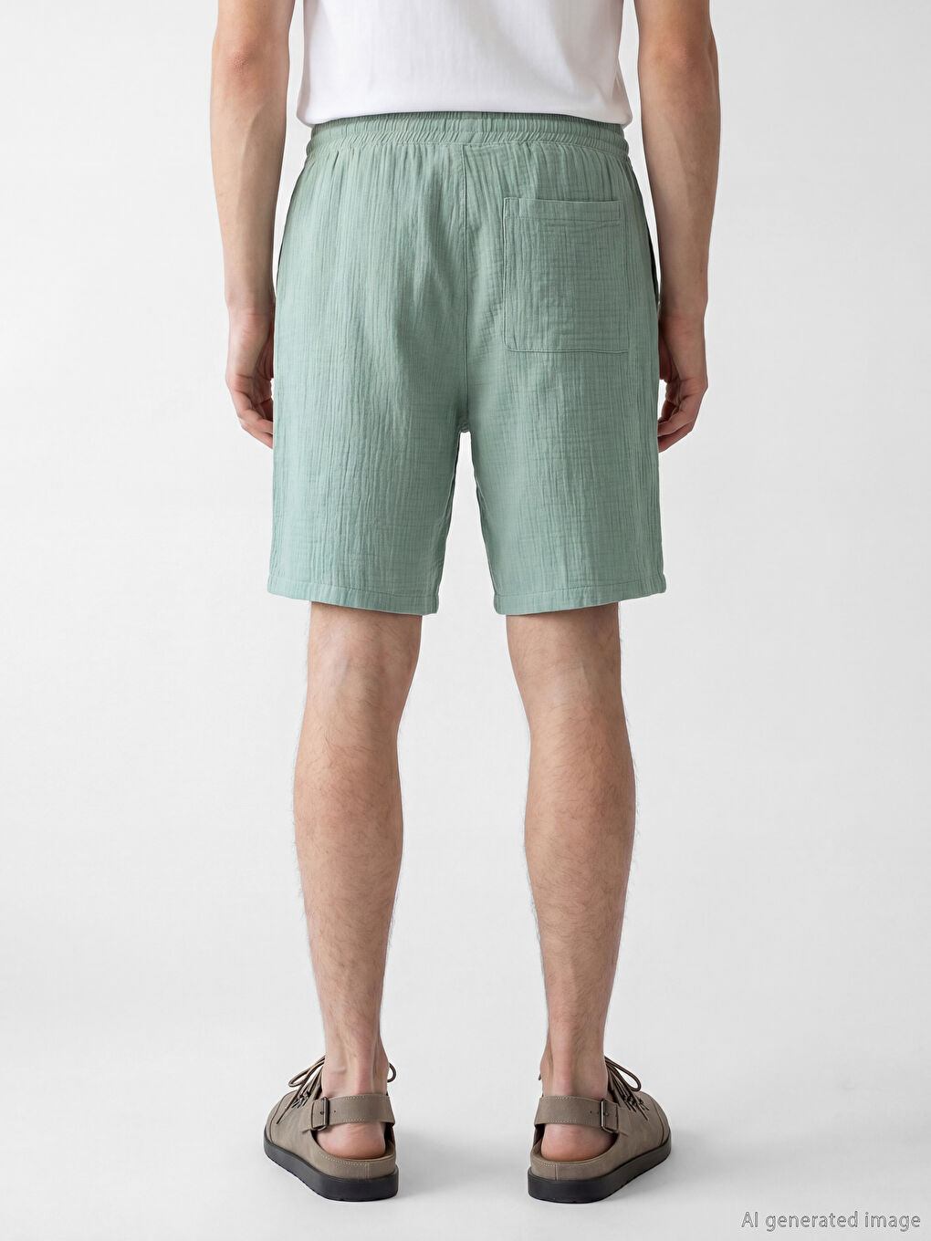 Loose Fit Muslin Men's Shorts-3