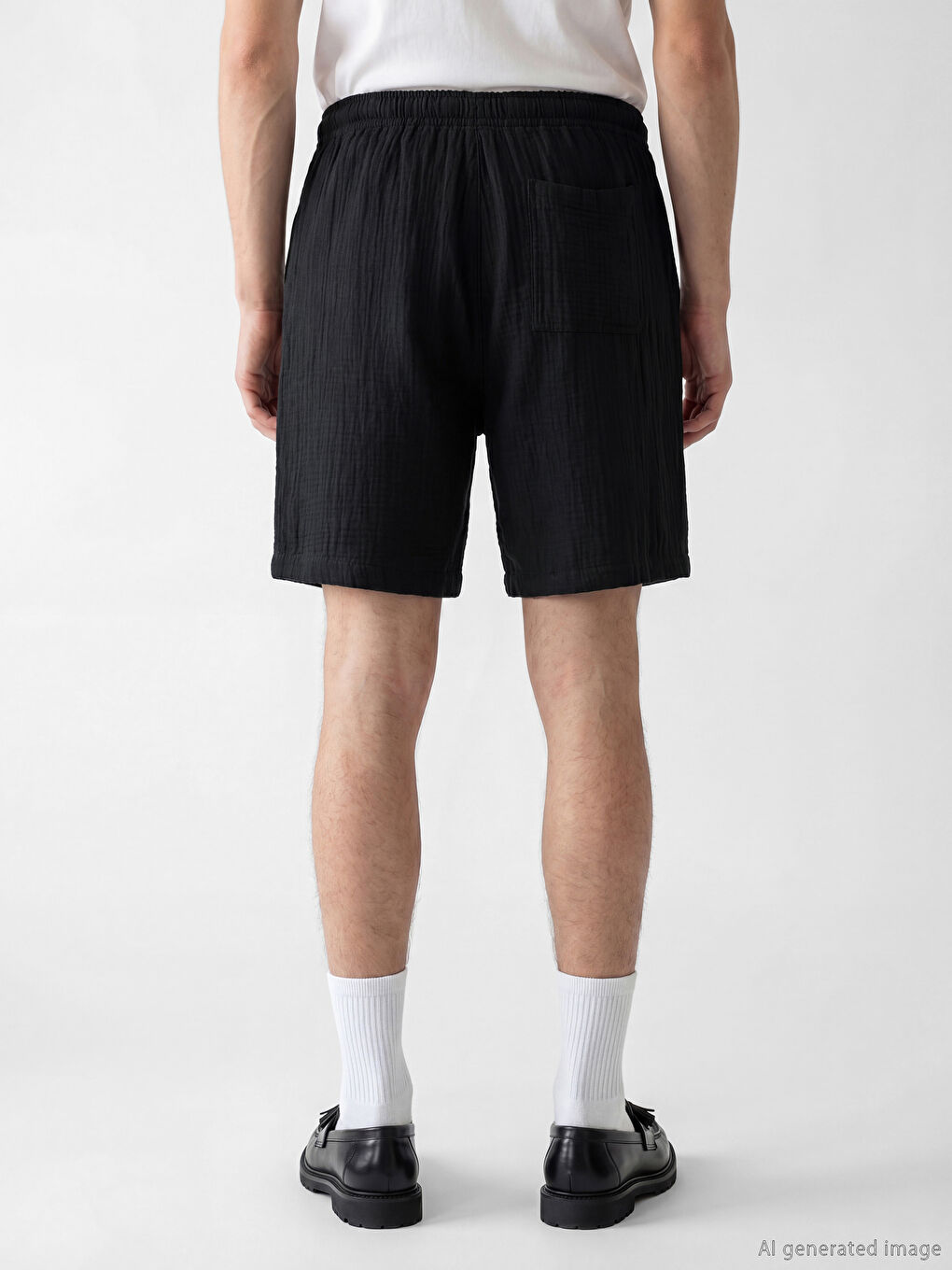 Loose Fit Muslin Men's Shorts-9