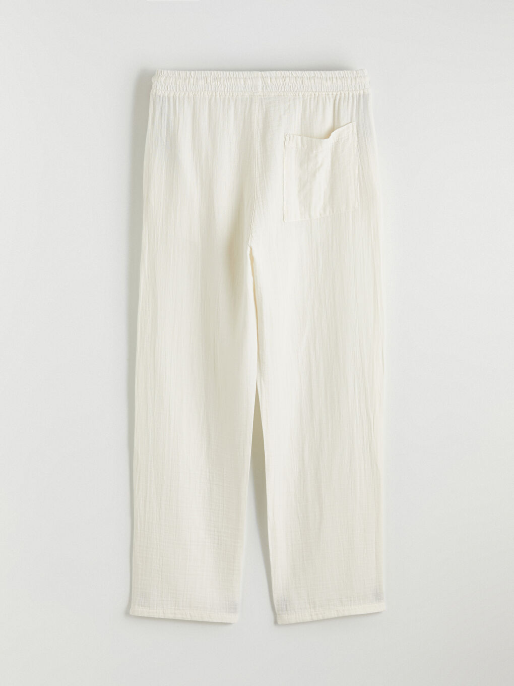 Ekru Rahat Kalıp Müslin Erkek Dokulu Pantolon-2