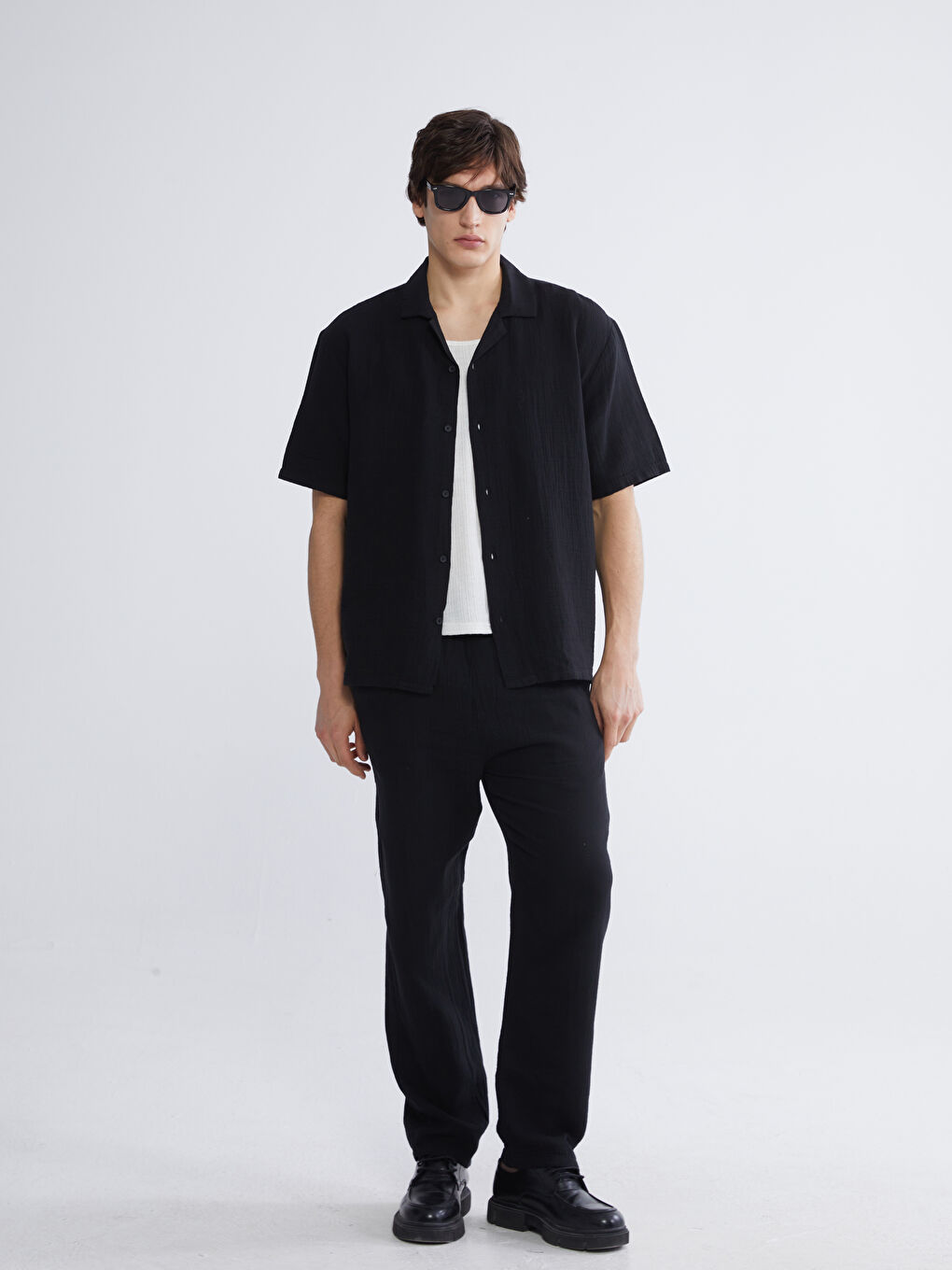 Muslin Men's Wide Fit Trousers-2