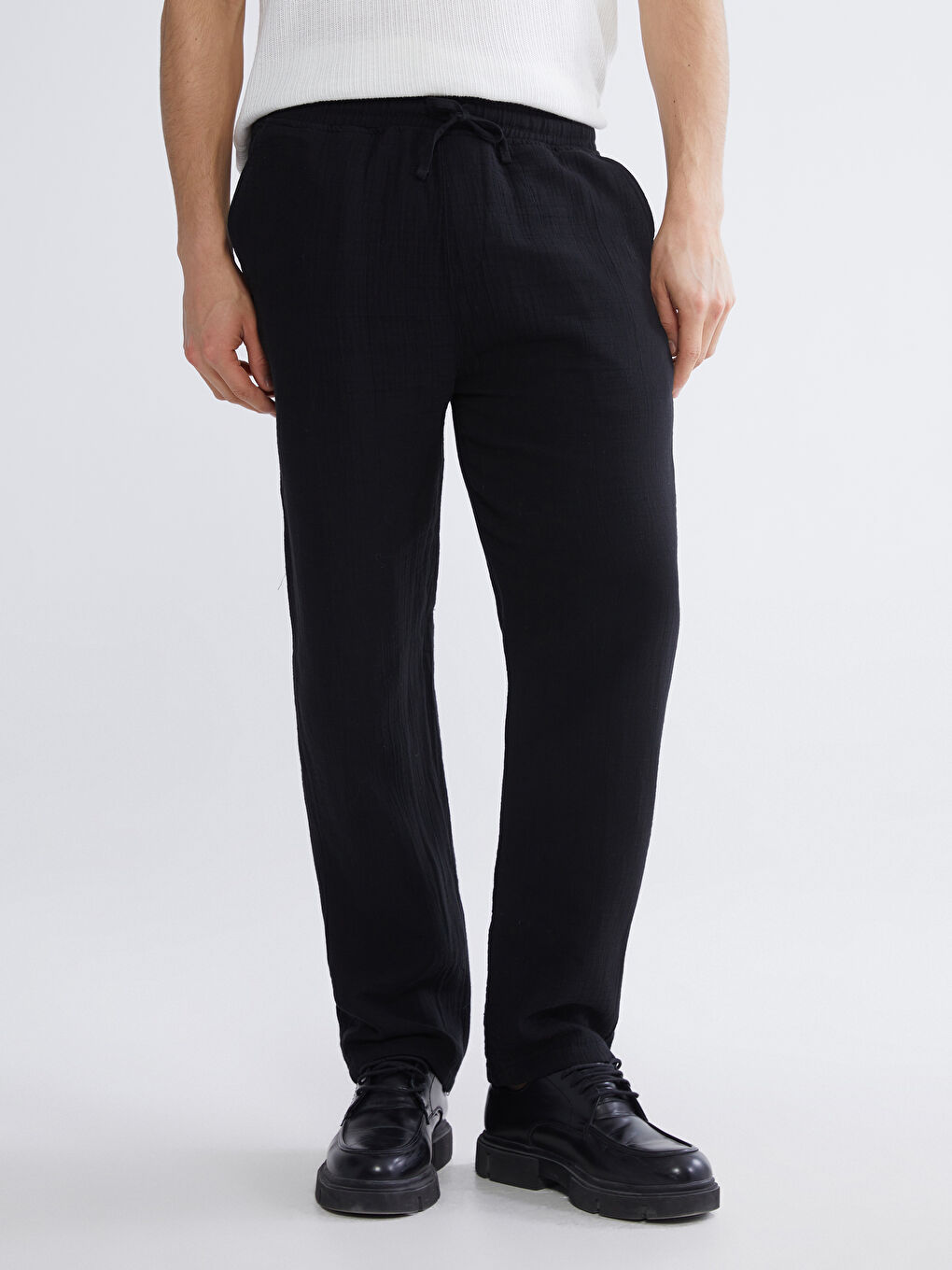 Muslin Men's Wide Fit Trousers-4