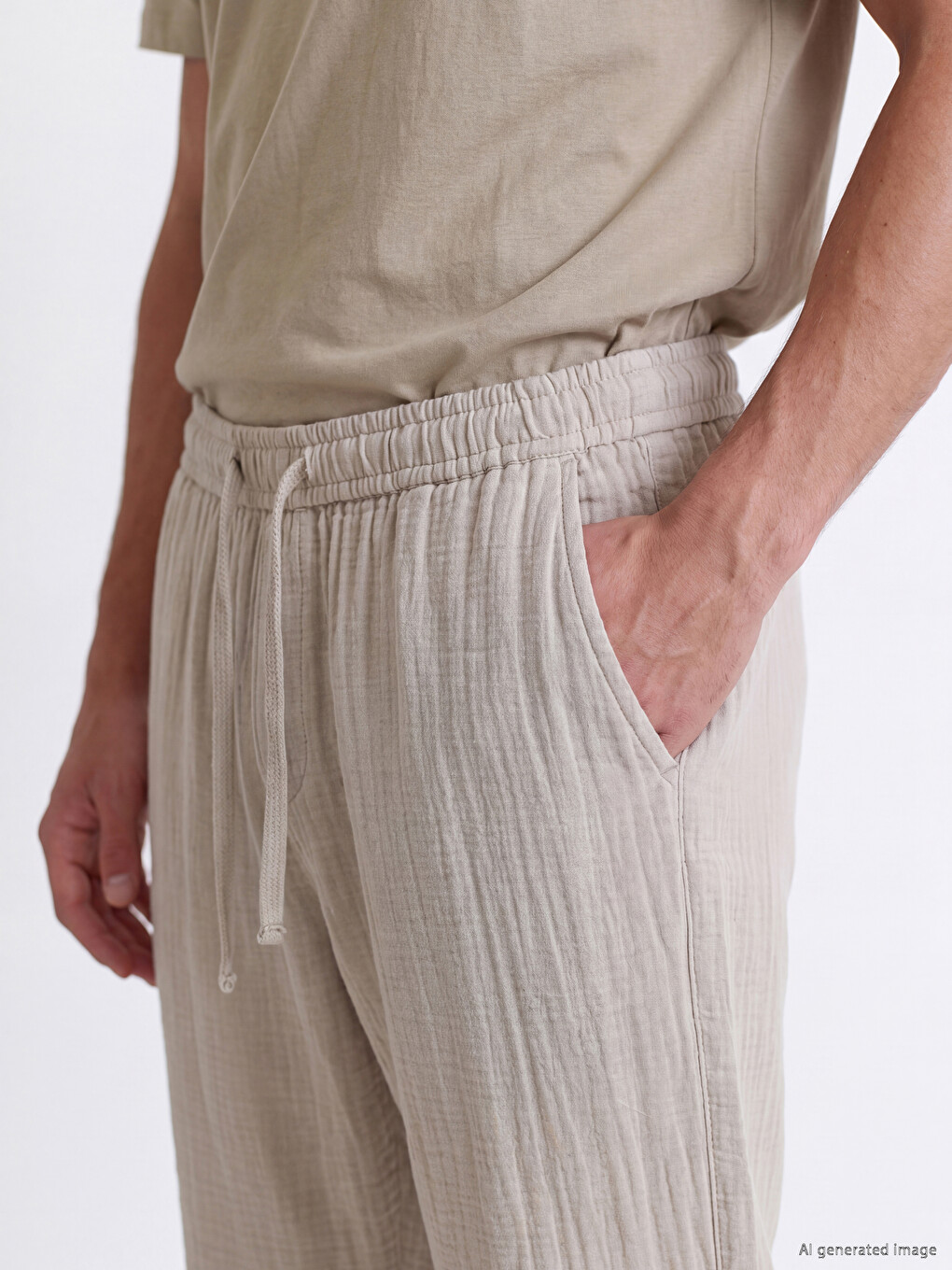 Loose Fit Men's Muslin Trousers-2