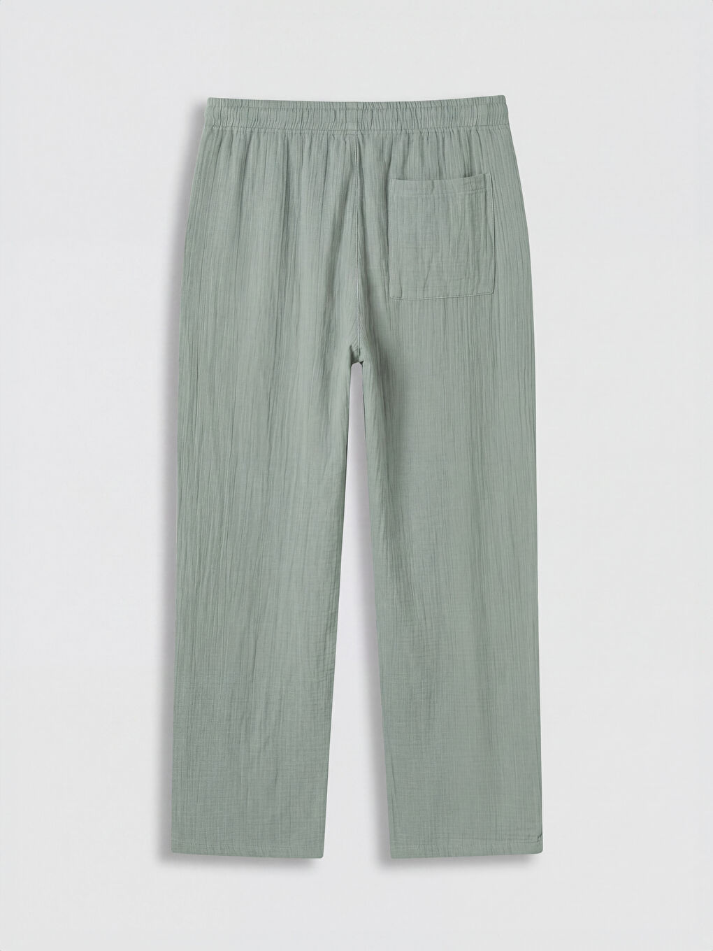 Yeşil Loose Fit Erkek Müslin Pantolon-1