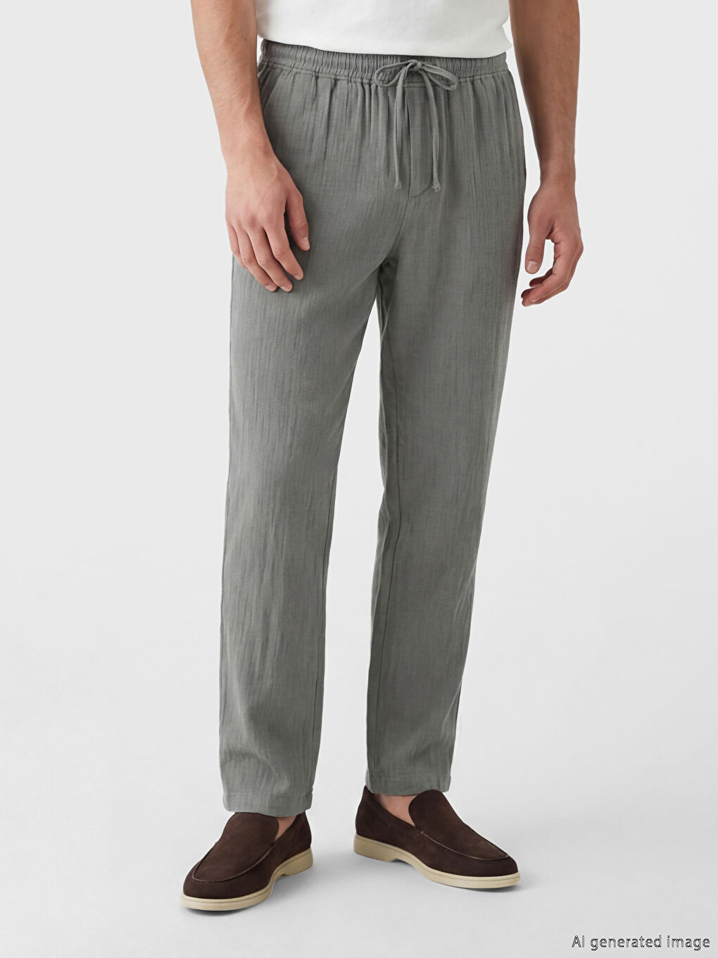 Loose Fit Men's Muslin Trousers-5