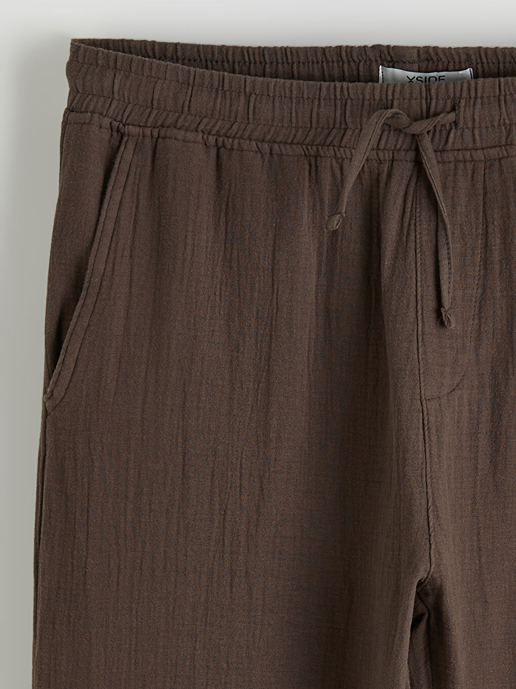 Kahverengi Rahat Kalıp Müslin Erkek Pantolon-7