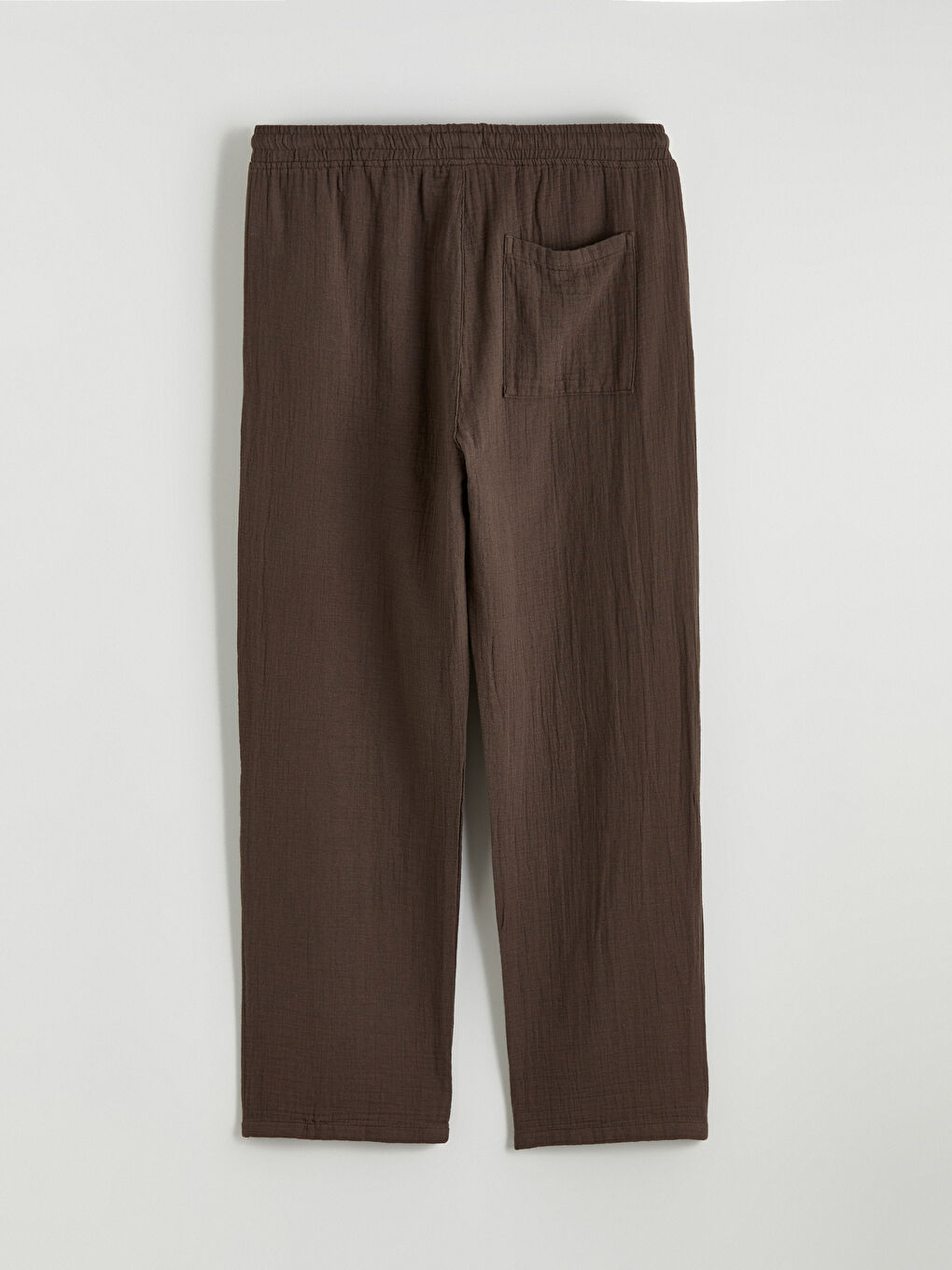 Kahverengi Rahat Kalıp Müslin Erkek Pantolon-8