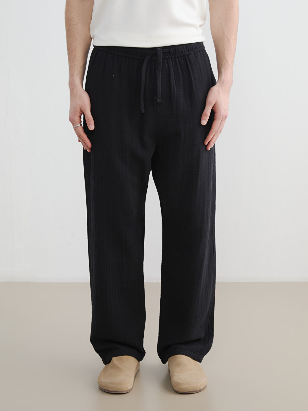 Muslin Men's Wide Fit Trousers-3