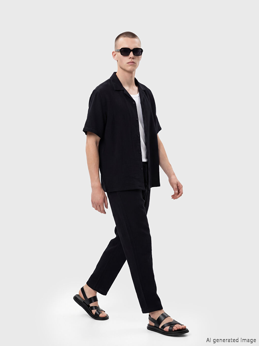 Muslin Men's Wide Fit Trousers-1