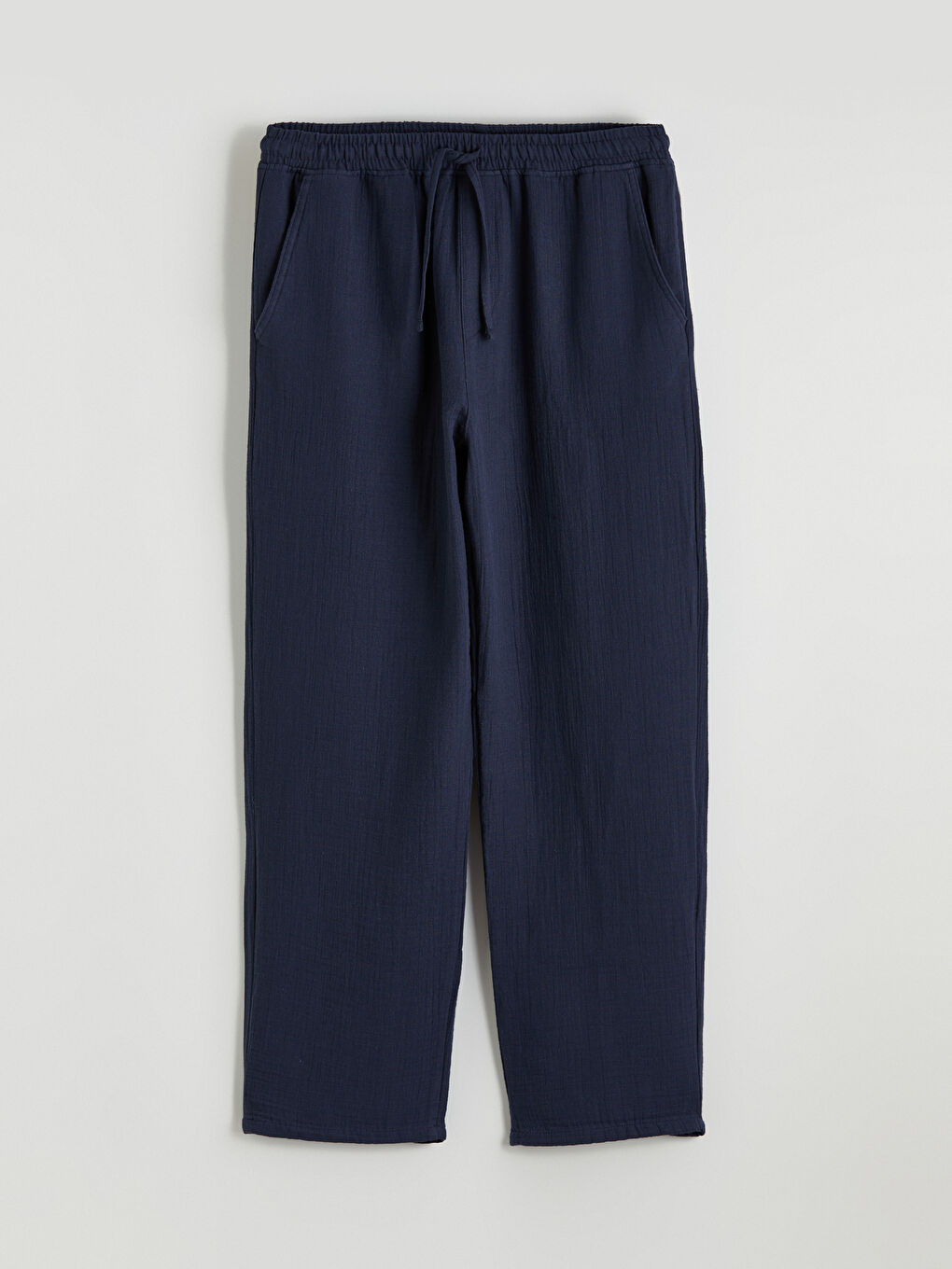 Lacivert Rahat Kalıp Müslin Erkek Pantolon-4