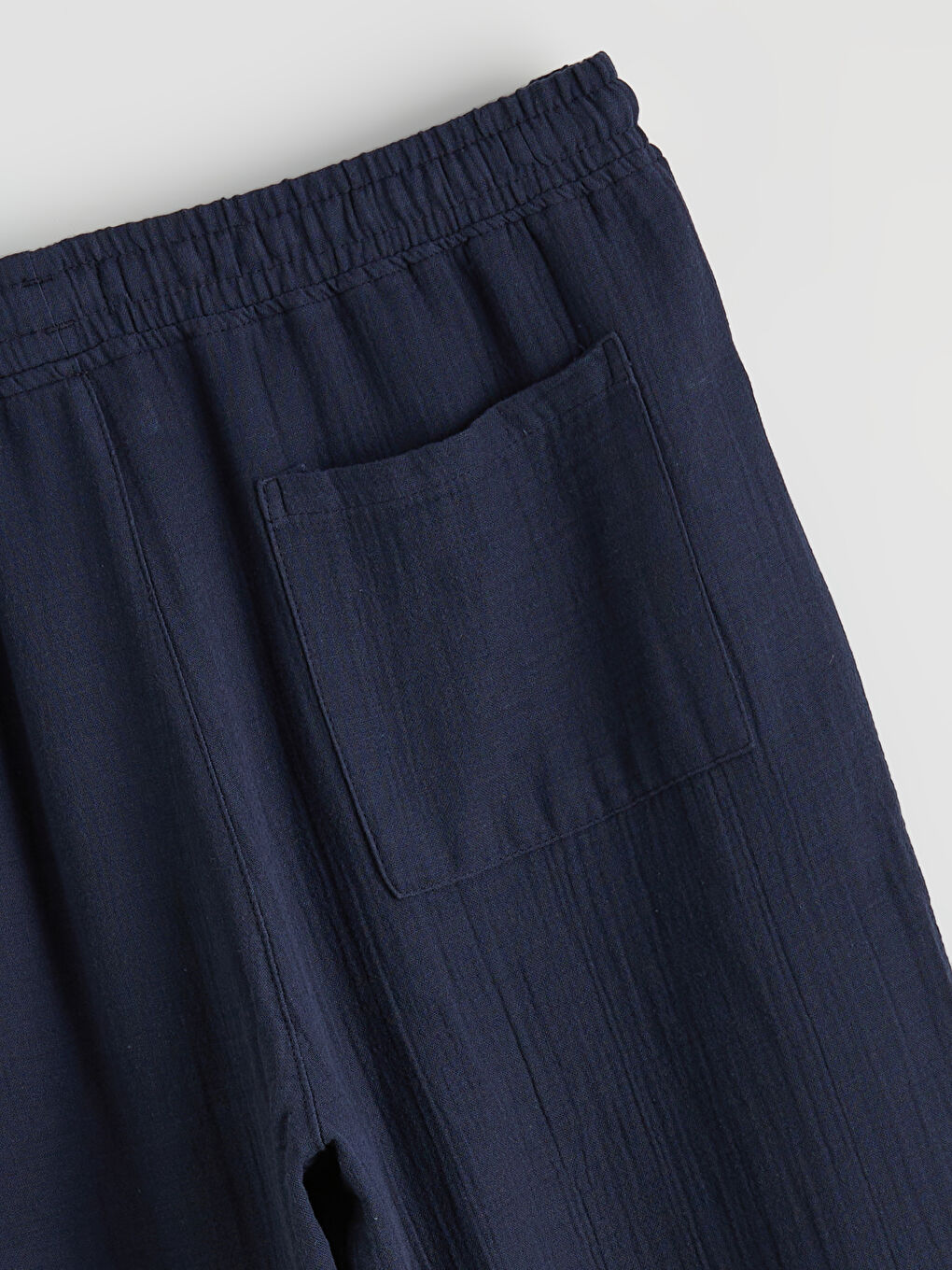 Lacivert Rahat Kalıp Müslin Erkek Pantolon-5
