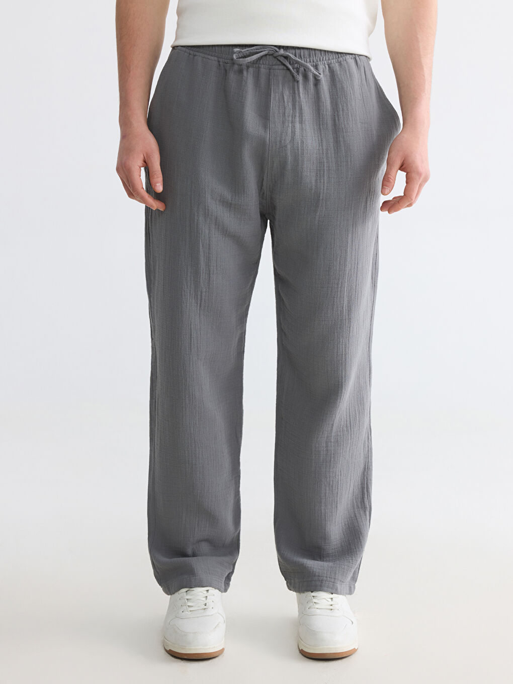 Loose Fit Men's Muslin Trousers-3