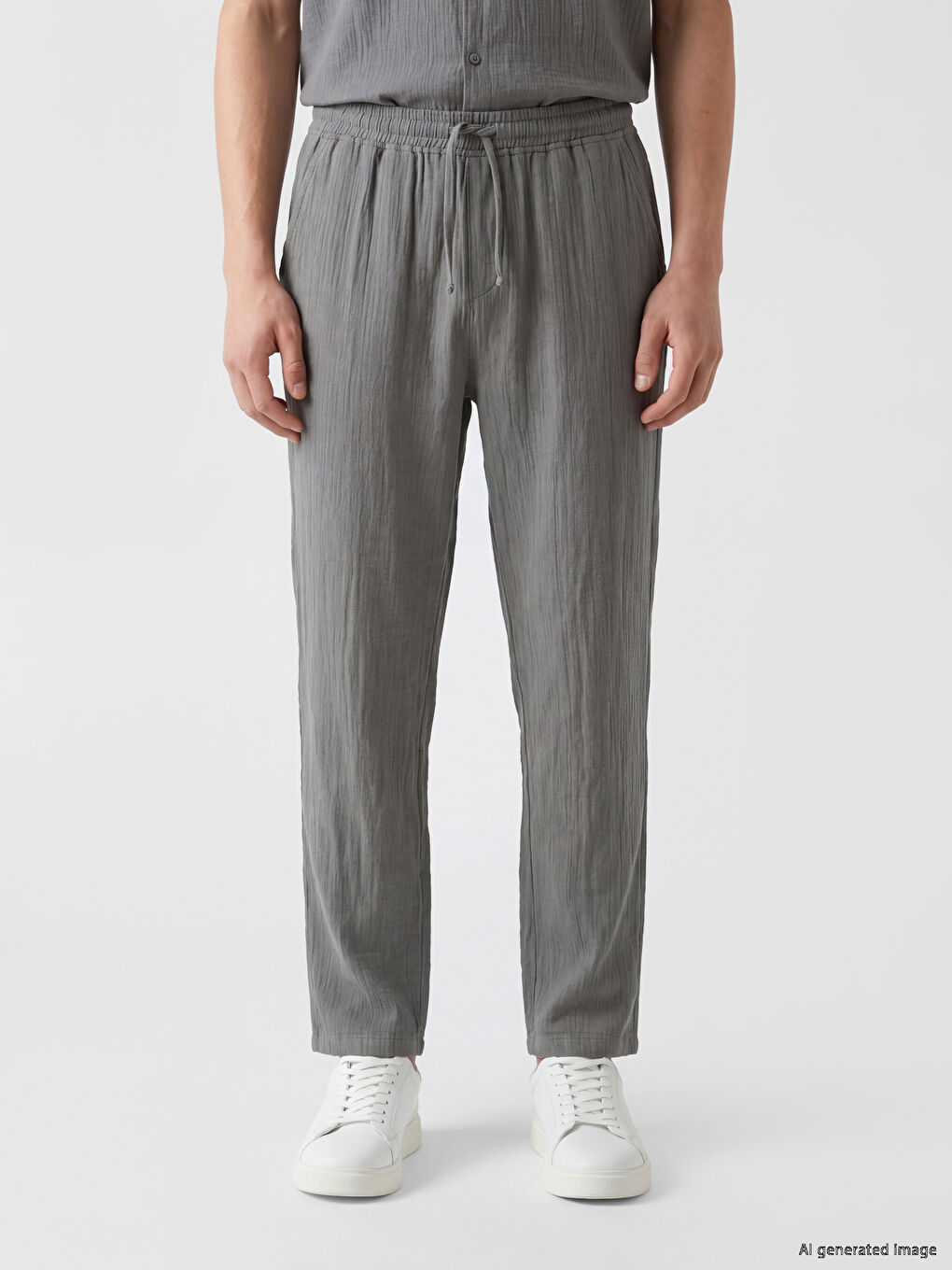 Loose Fit Men's Muslin Trousers-4