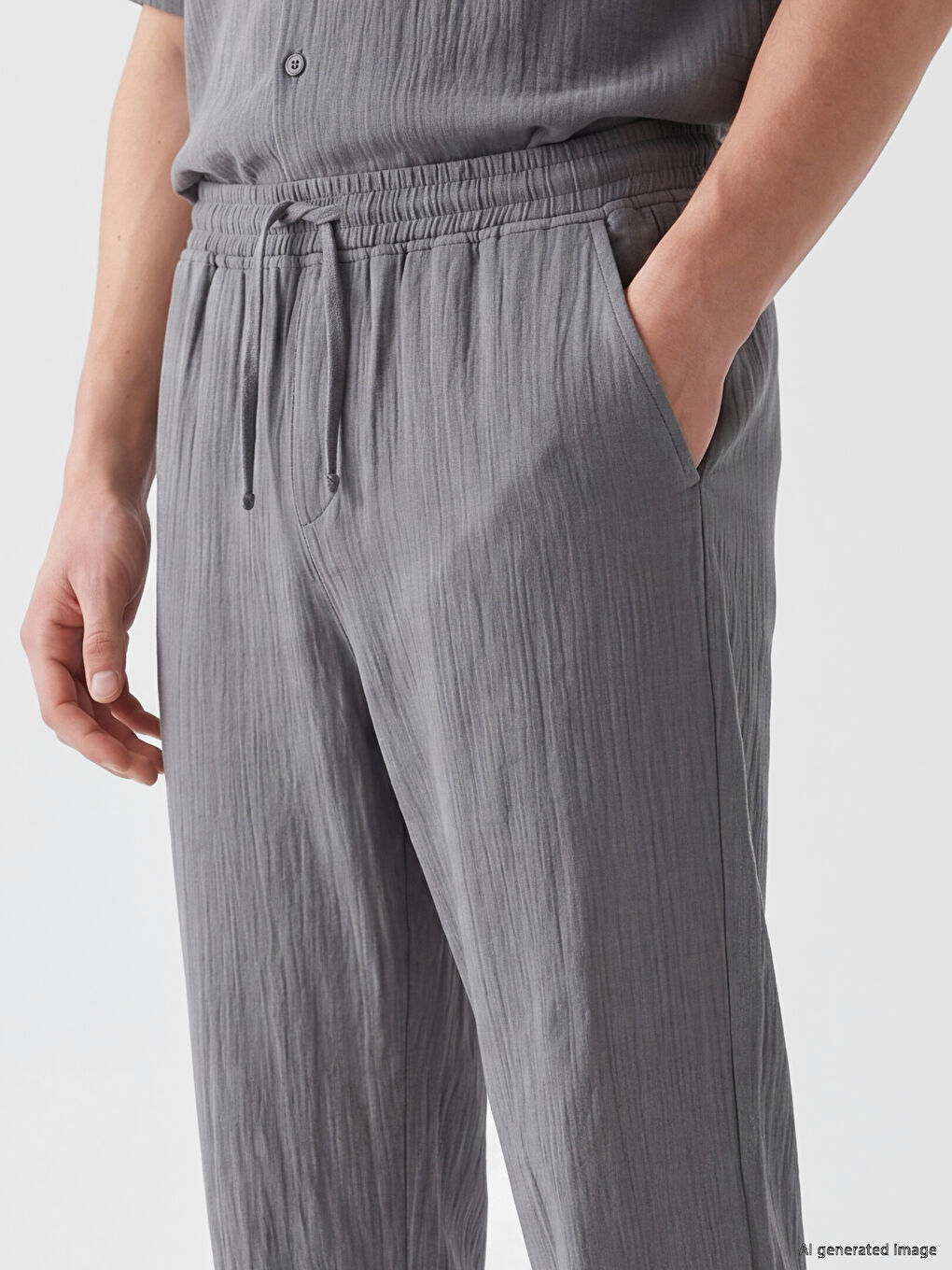 Loose Fit Men's Muslin Trousers-7