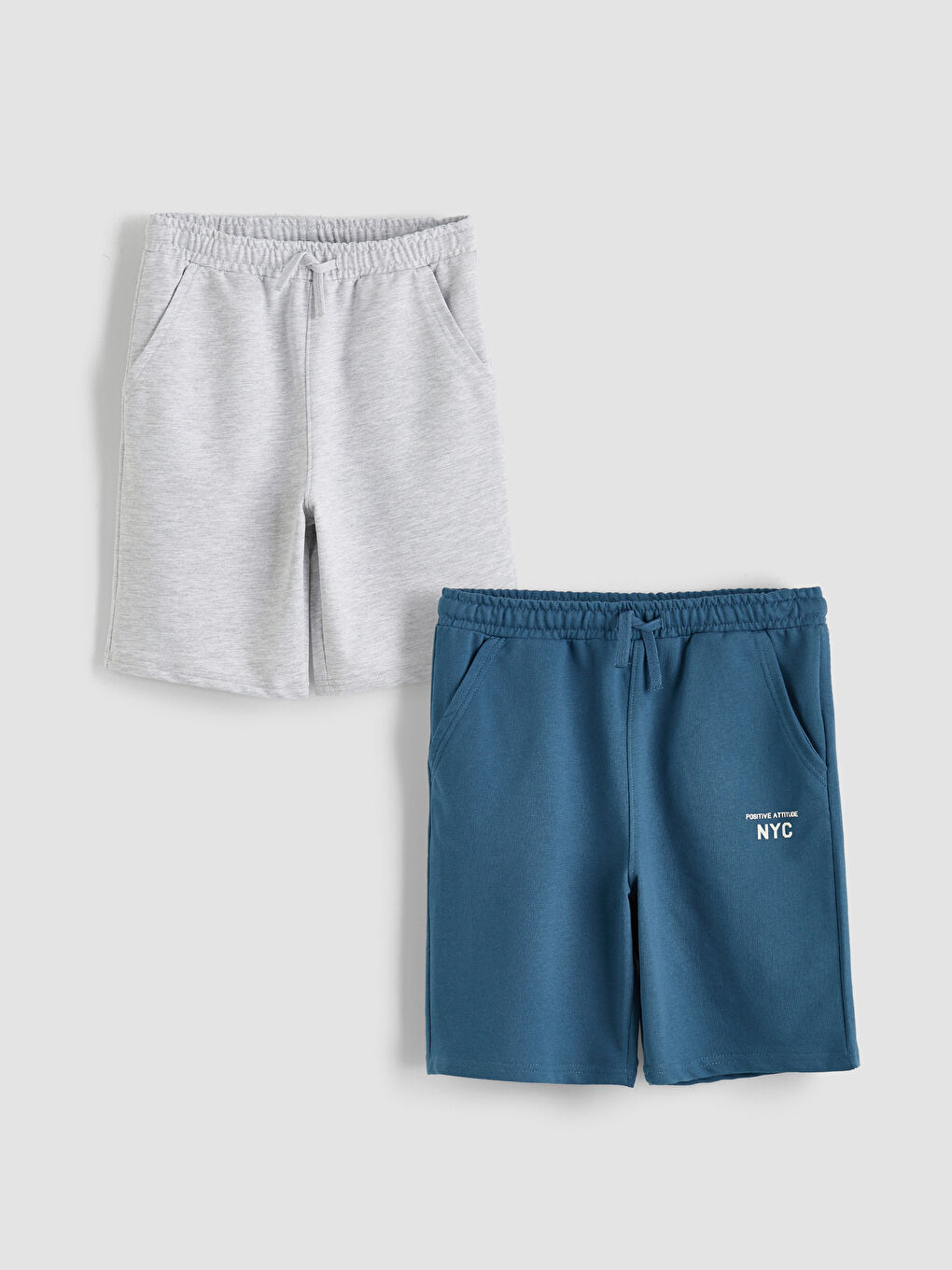 Mavi Beli Lastikli Erkek Çocuk Şort 2'li