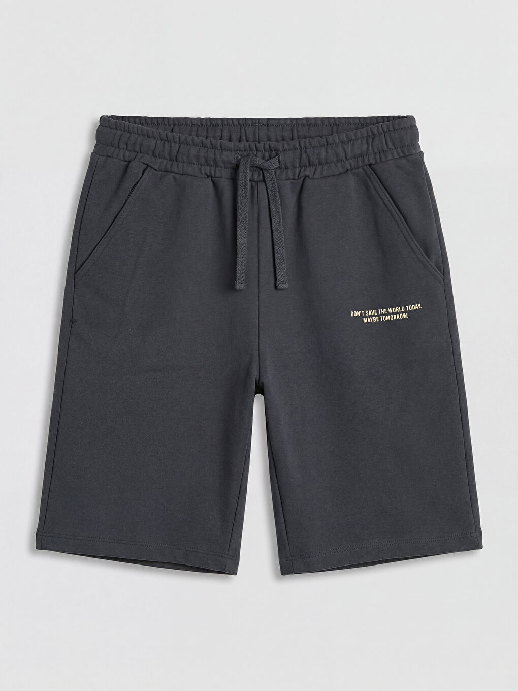 Antrasit Beli Lastikli Erkek Çocuk Şort 2'li-1