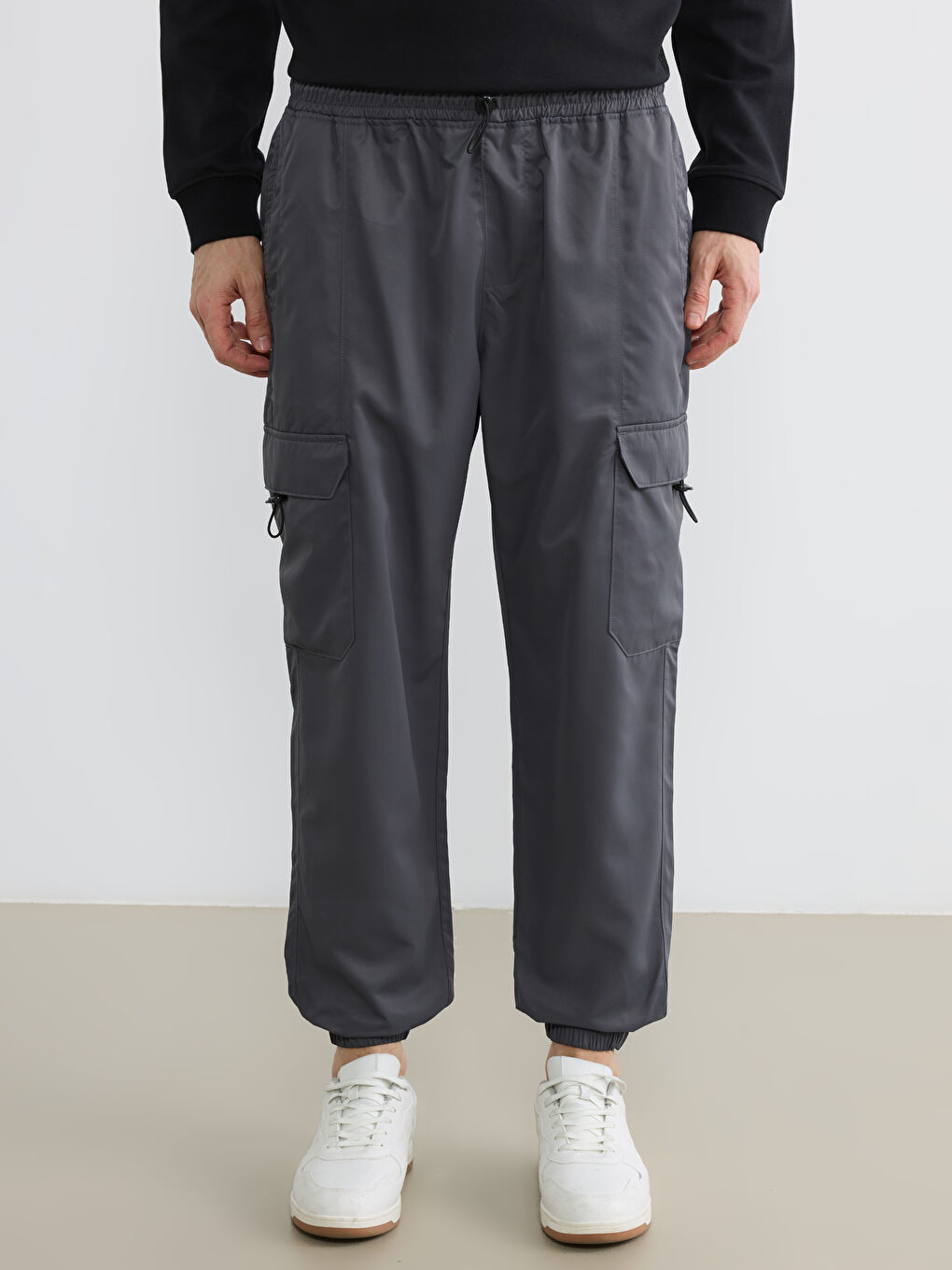 Man GREY Cargo Trousers-1