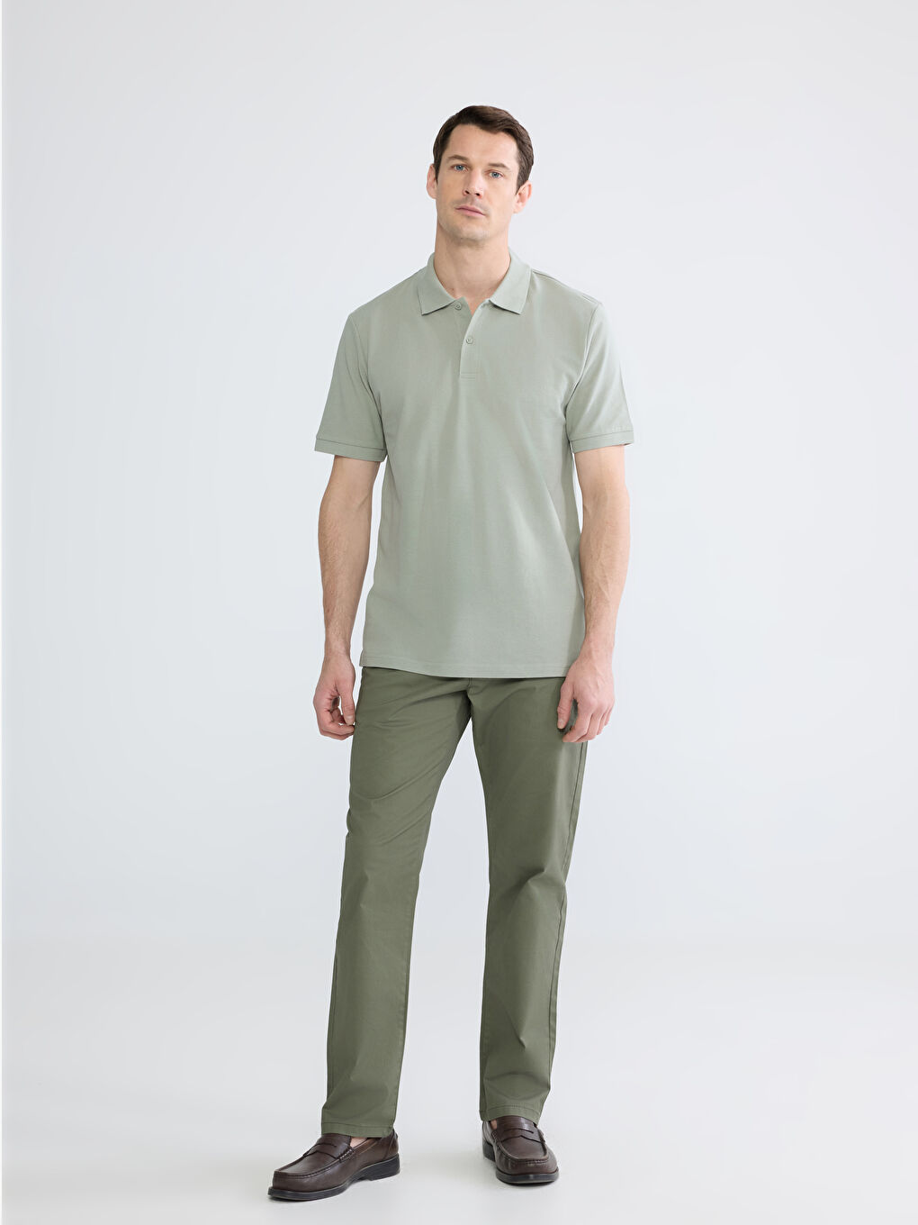 Haki Standart Kalıp Erkek Chino Pantolon