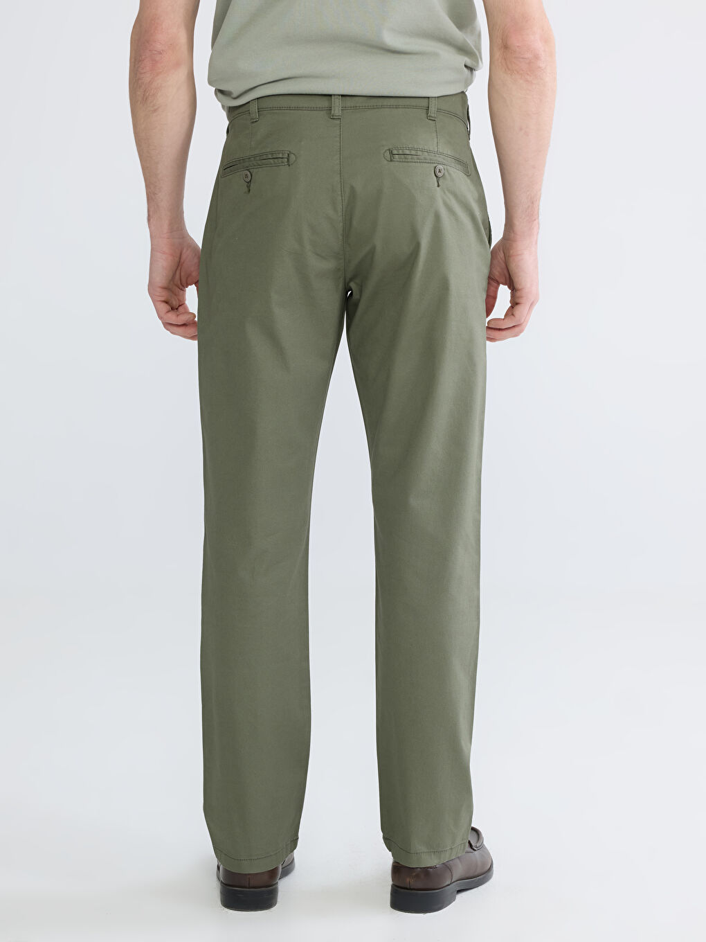 Haki Standart Kalıp Erkek Chino Pantolon-3