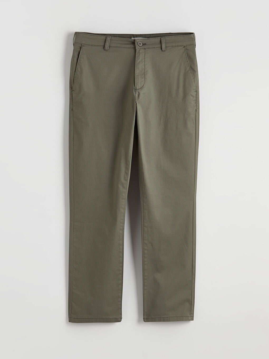 Haki Standart Kalıp Erkek Chino Pantolon-4