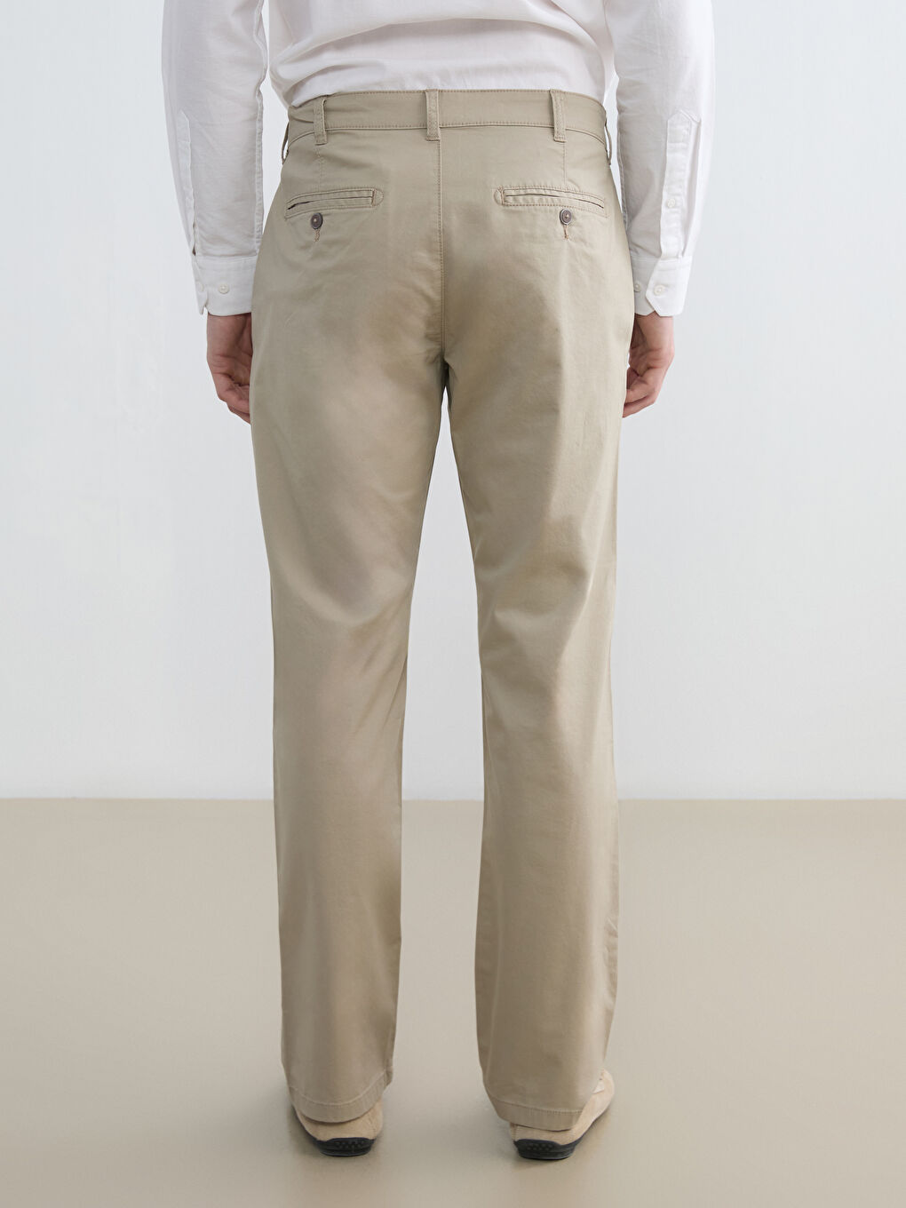 Bej Standart Kalıp Erkek Chino Pantolon-3