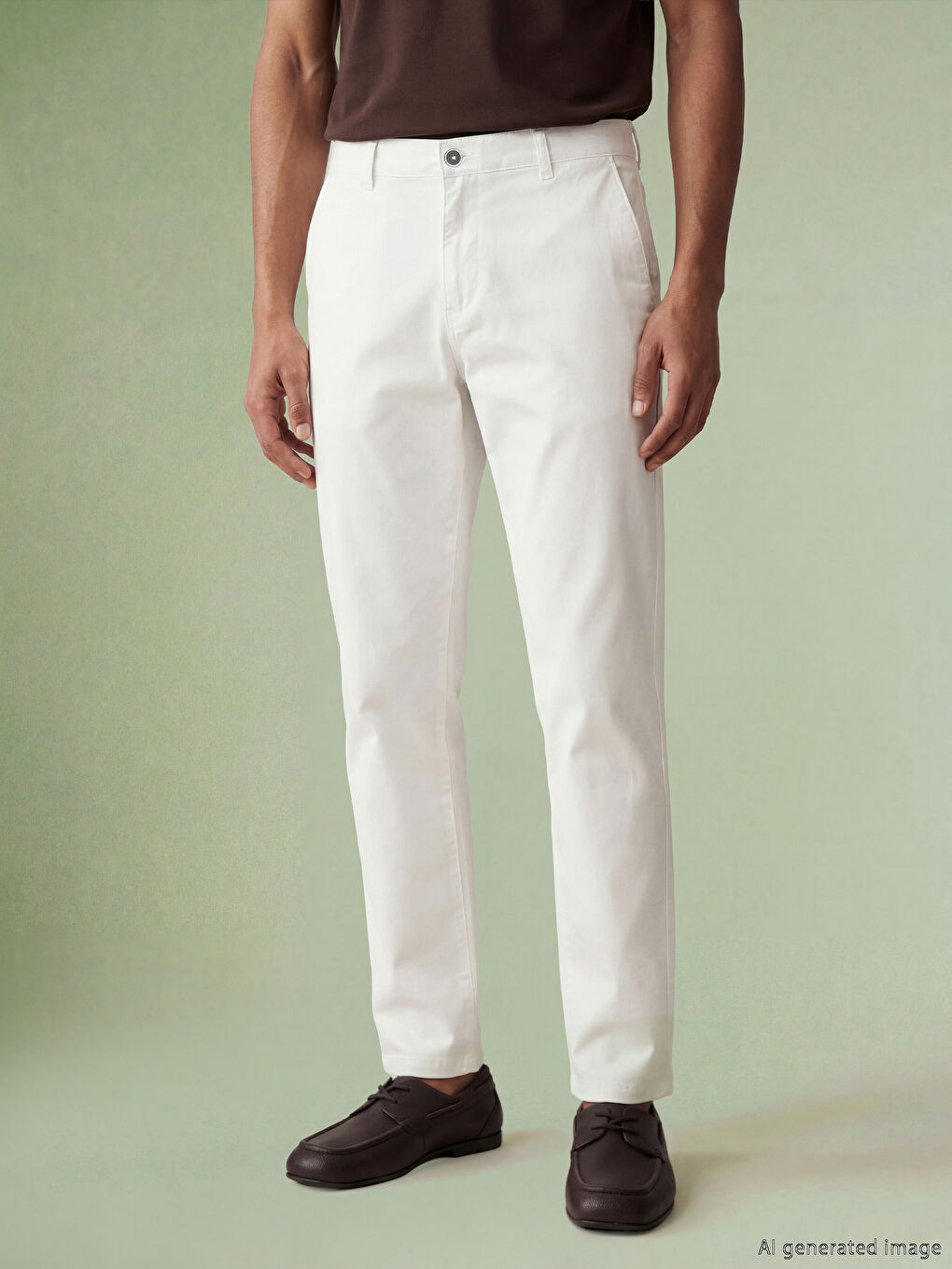 Gri Standart Kalıp Erkek Chino Pantolon-3