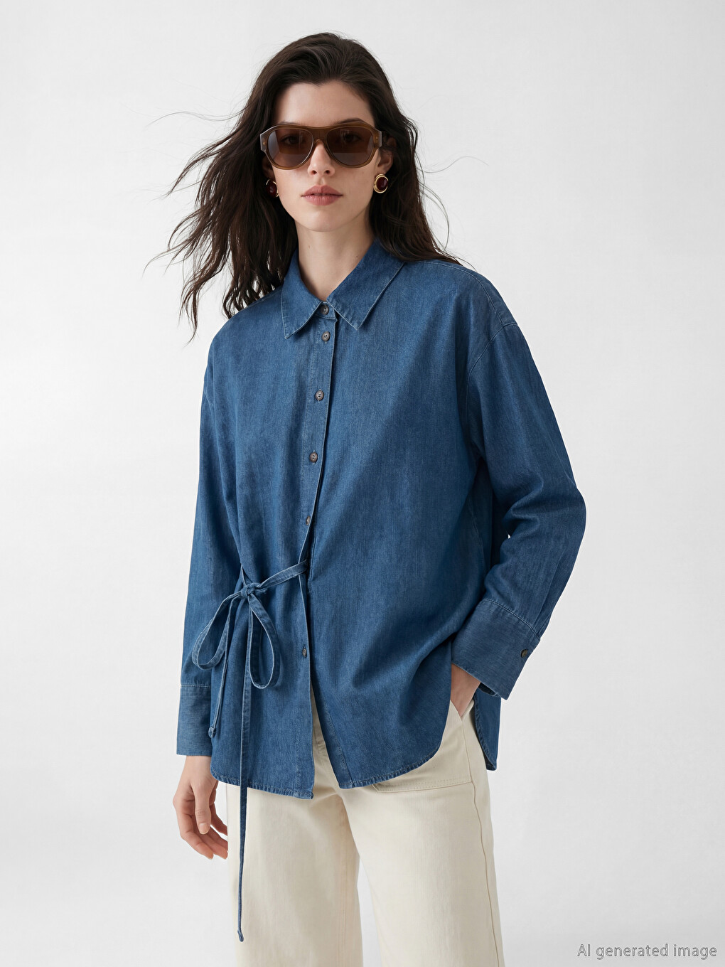 Woman Indigo Shirt Tunic