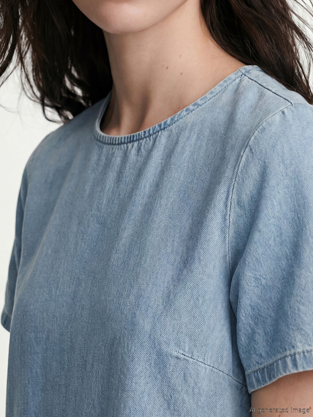 Жена Индиго Рокля от дънков плат-2