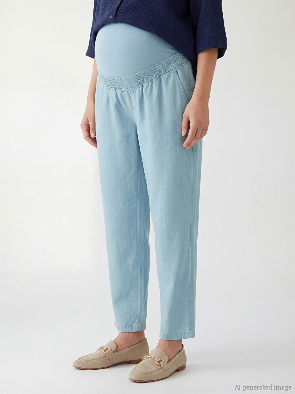 Over Bump Panel Mom Fit Maternity ჯინსი-1