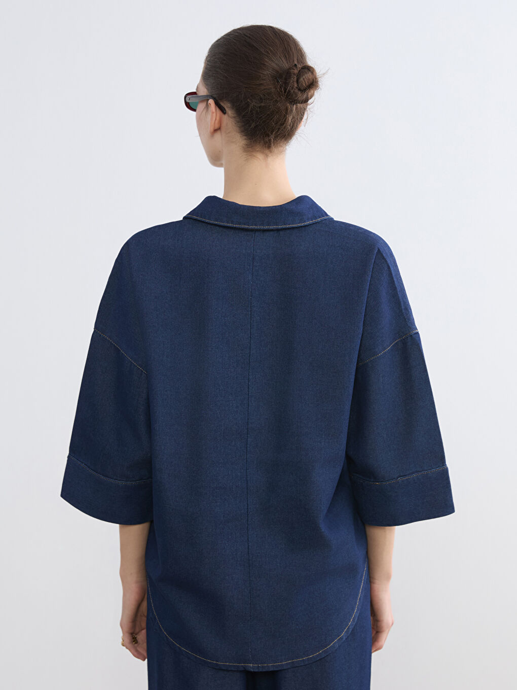 Woman INDIGO Denim Shirt-3