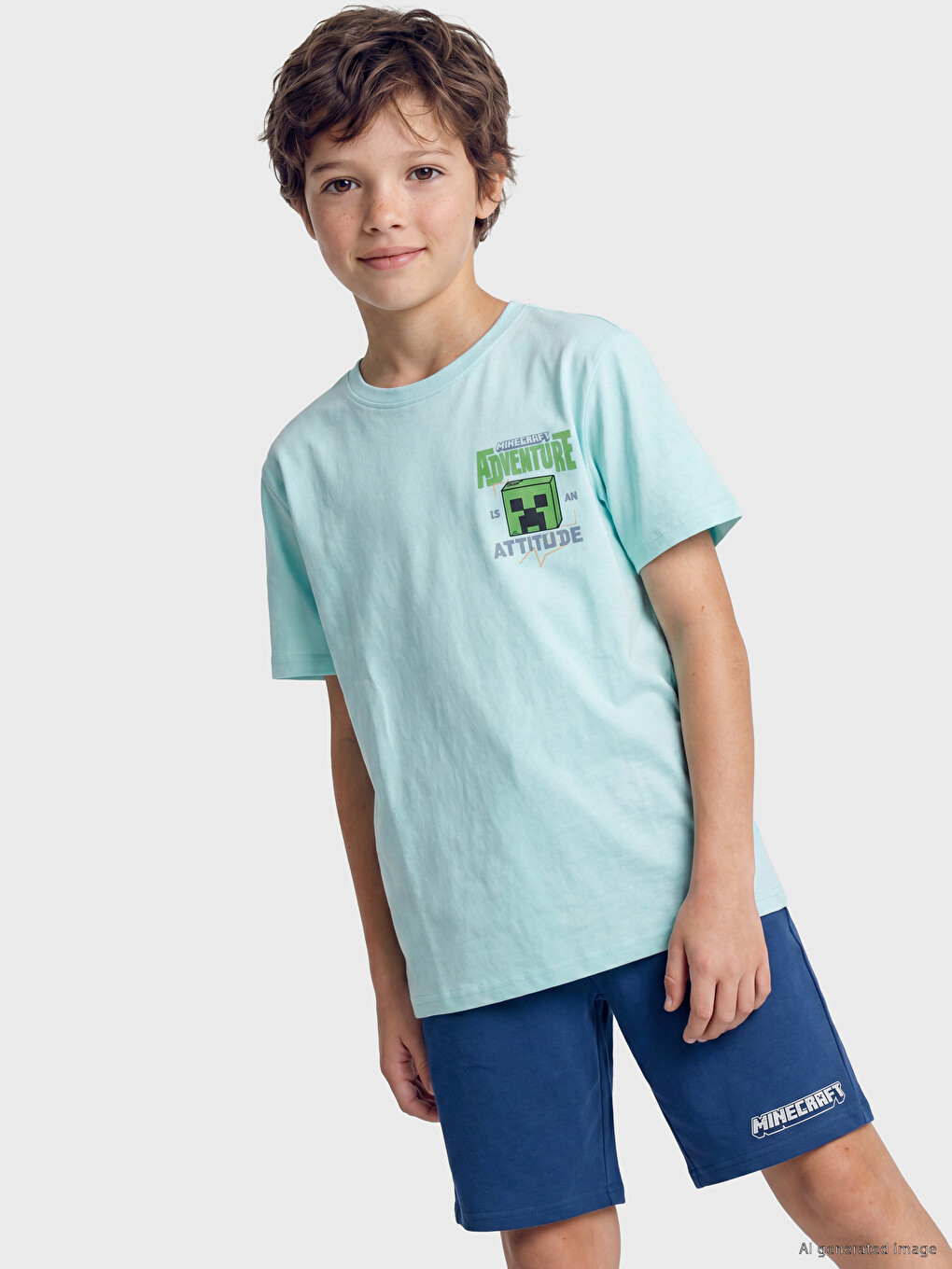 Minecraft Printed Boys' Shortie Pyjamas Set-1