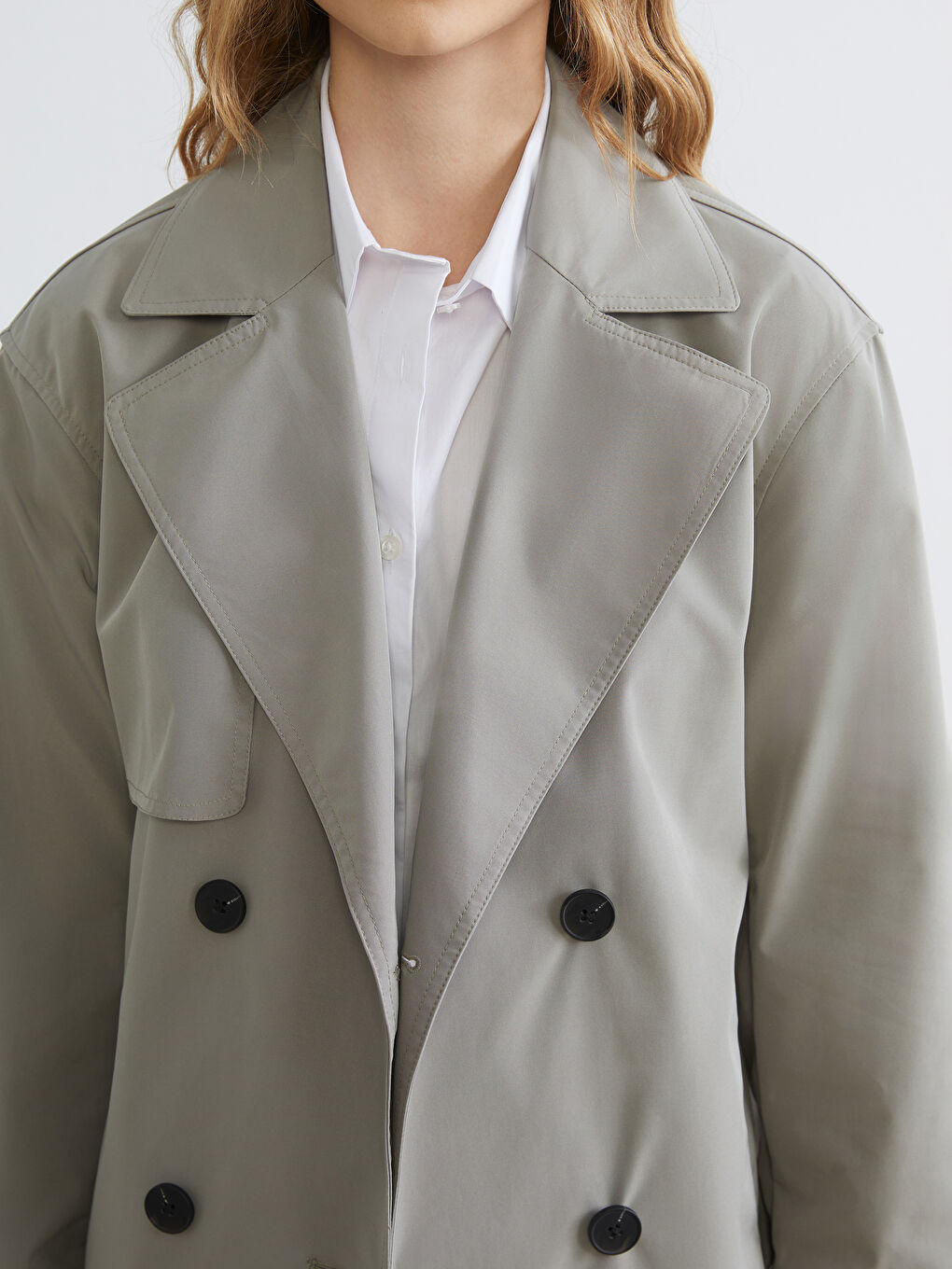 Women's Double-Breasted Trench Coat-2