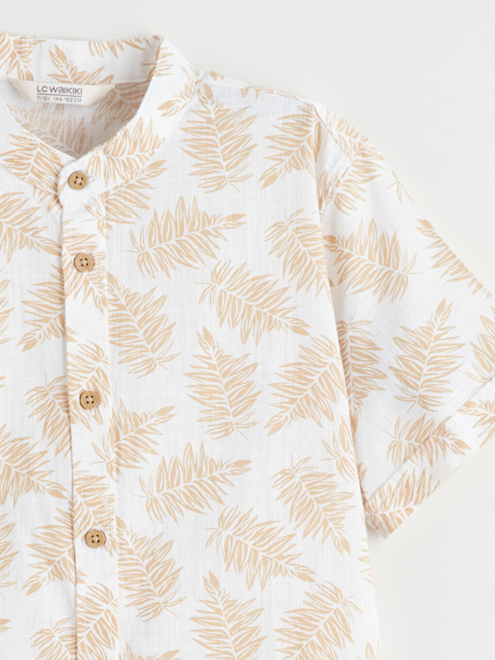 Mandarin Collar Shirt and Shorts-2