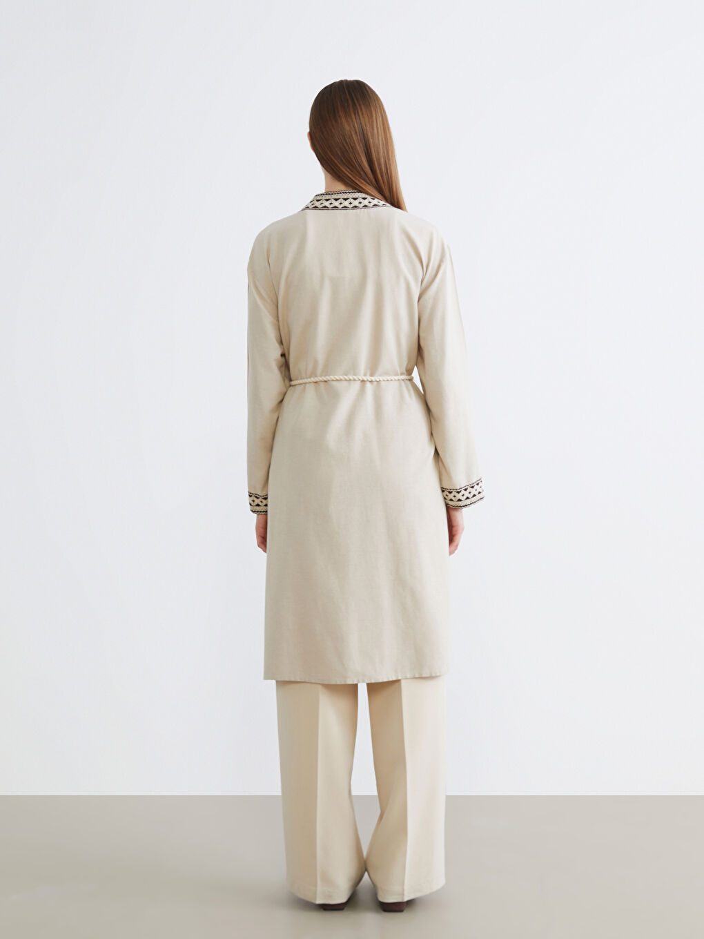 Ženski kimono od mešavine lana oversize kroja-3