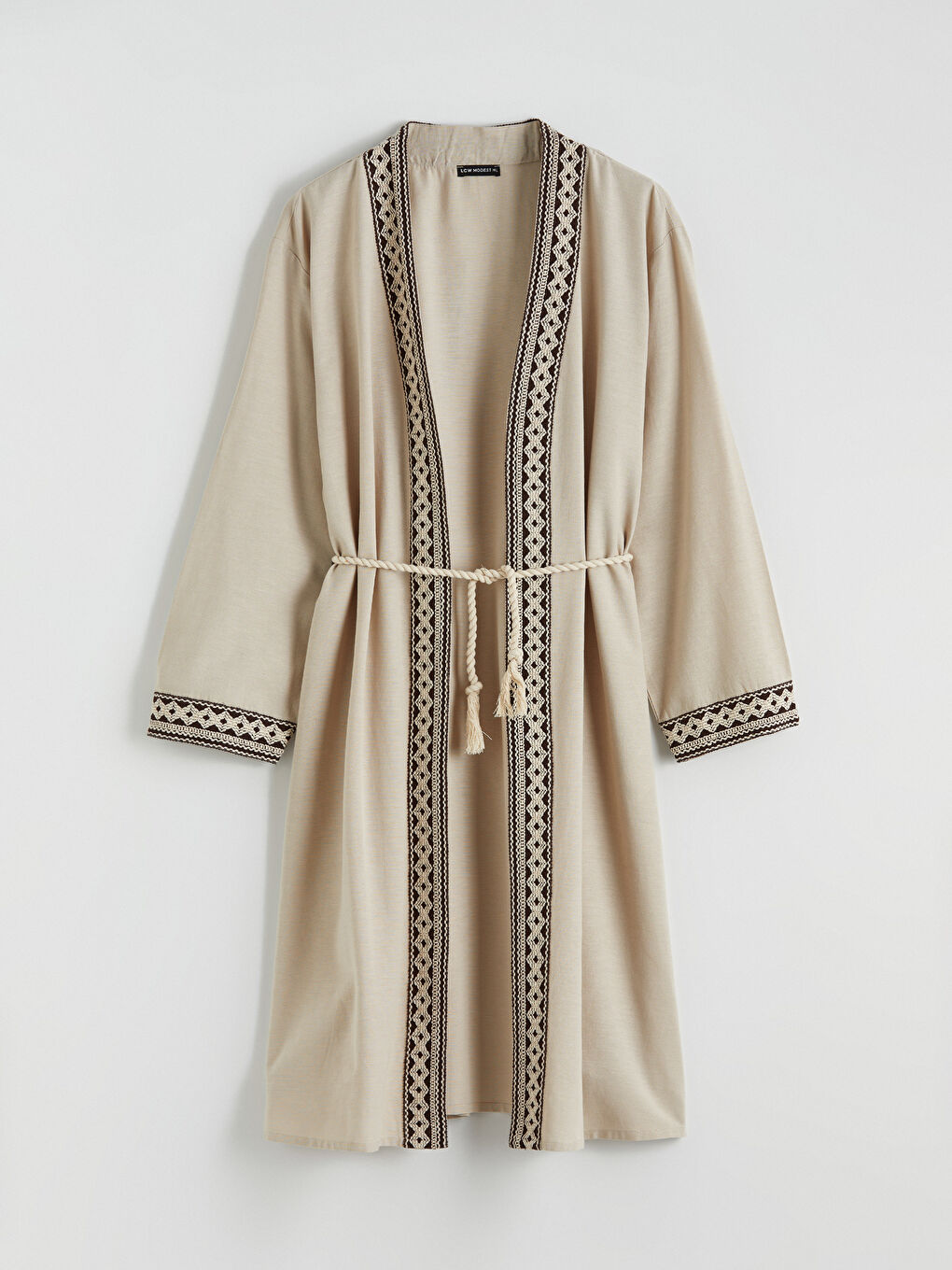 Ženski kimono od mešavine lana oversize kroja-4