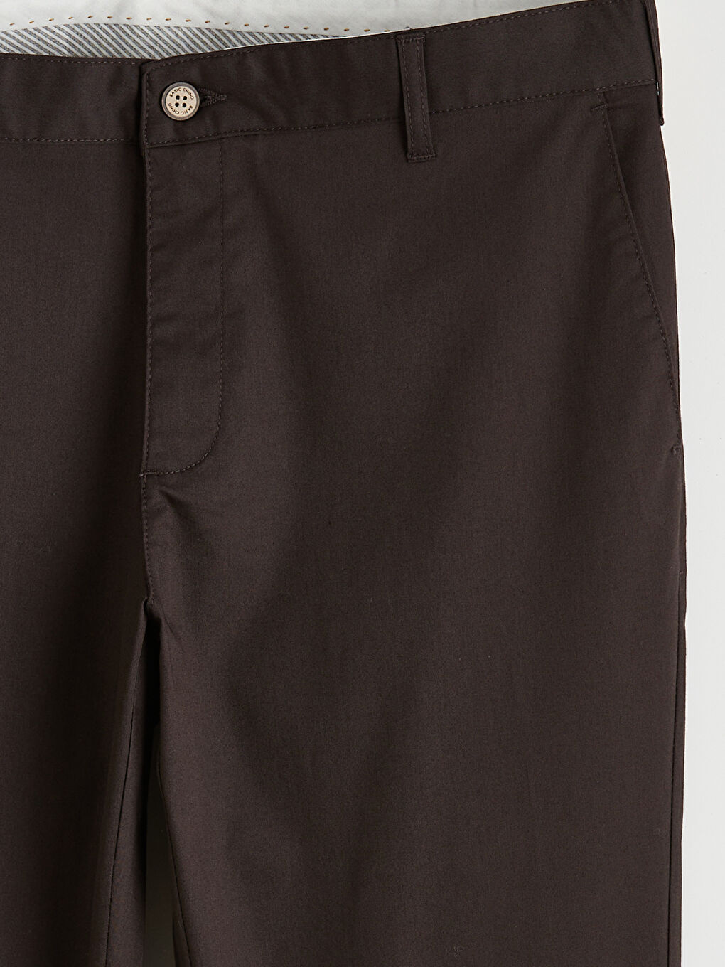 Kahverengi Dar Kalıp Erkek Chino Pantolon-2