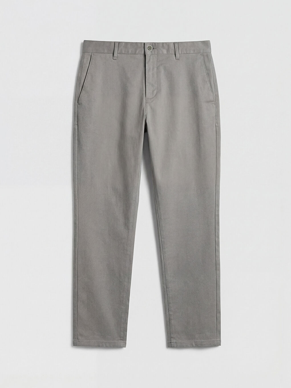 Gri Dar Kalıp Erkek Chino Pantolon-4