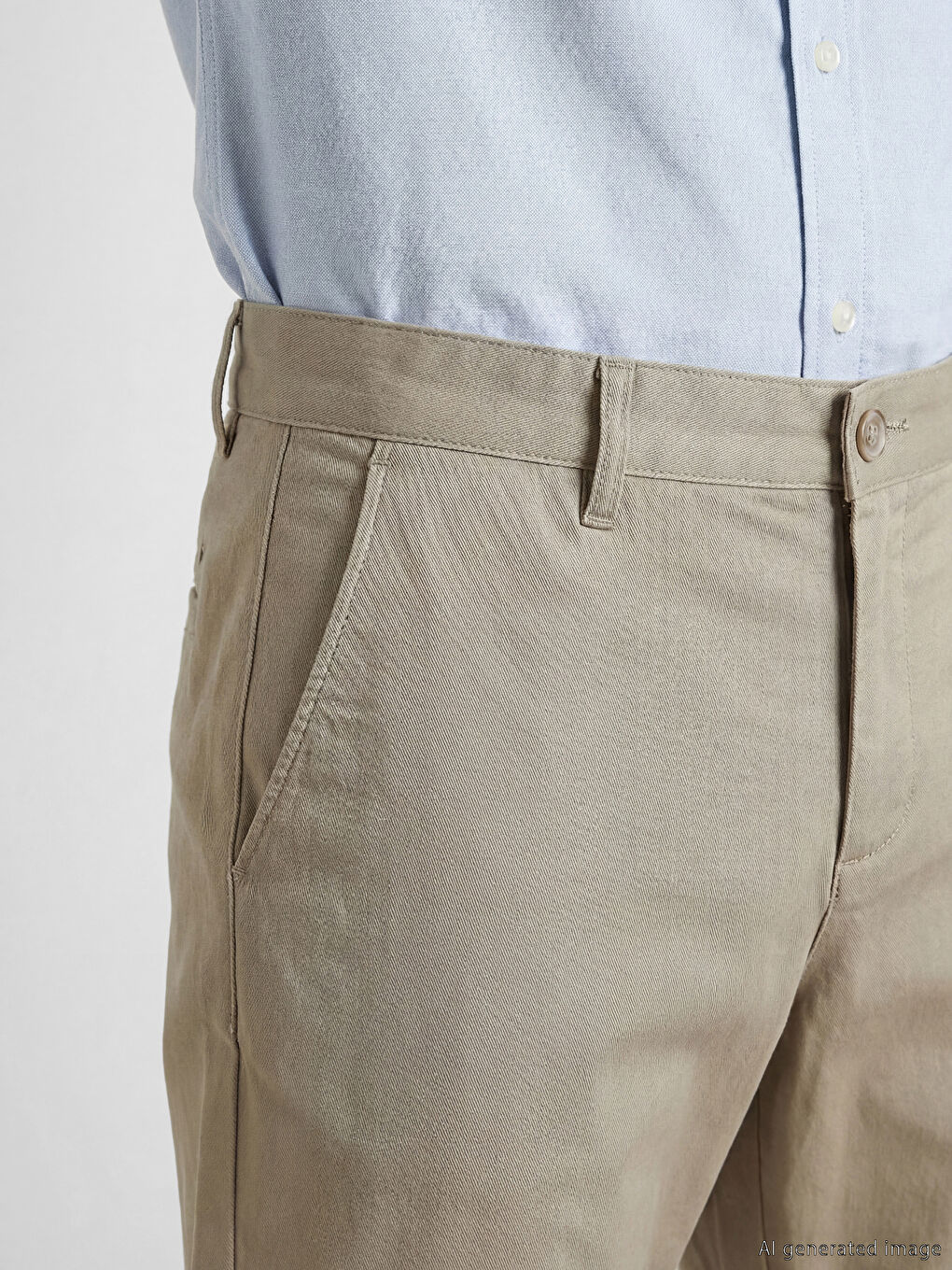 Kahverengi Dar Kalıp Erkek Chino Pantolon-2