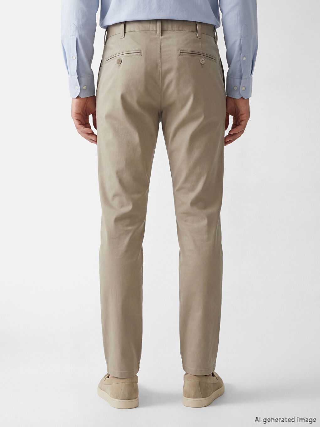 Kahverengi Dar Kalıp Erkek Chino Pantolon-3