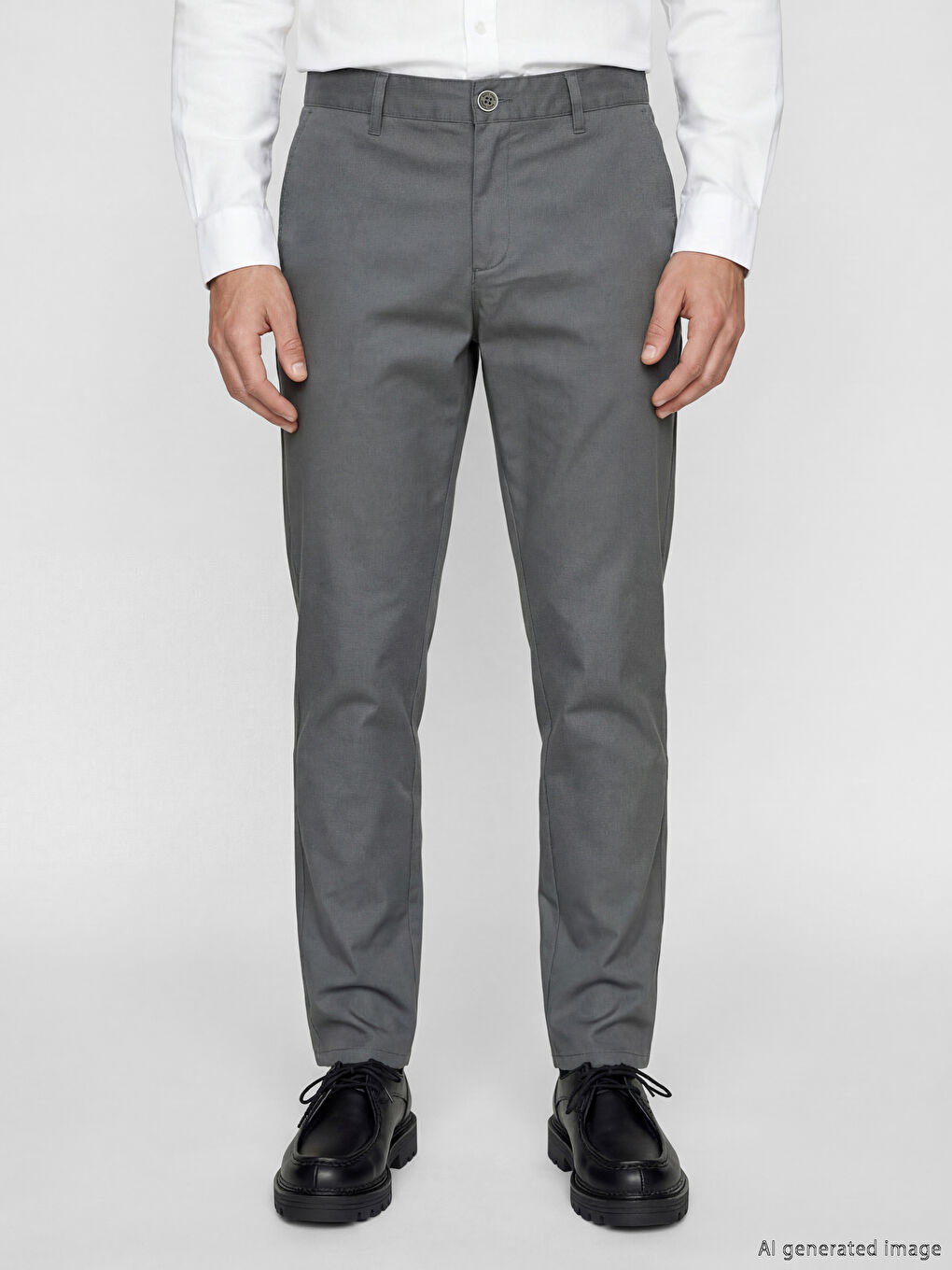 Yeşil Dar Kalıp Erkek Chino Pantolon-1