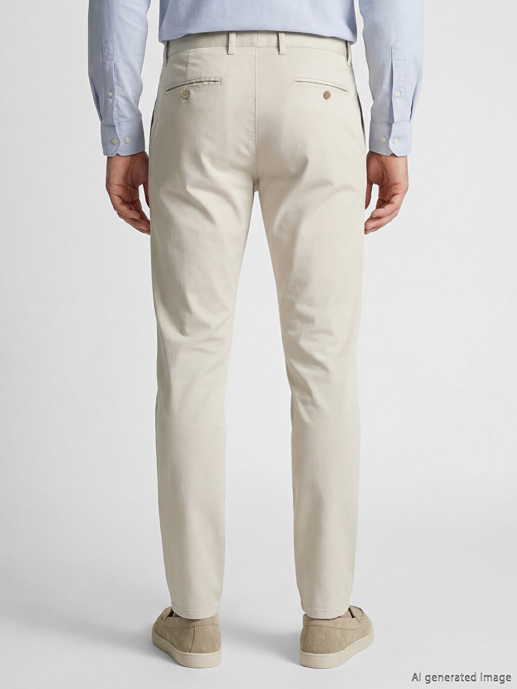 Bej Dar Kalıp Erkek Chino Pantolon-3