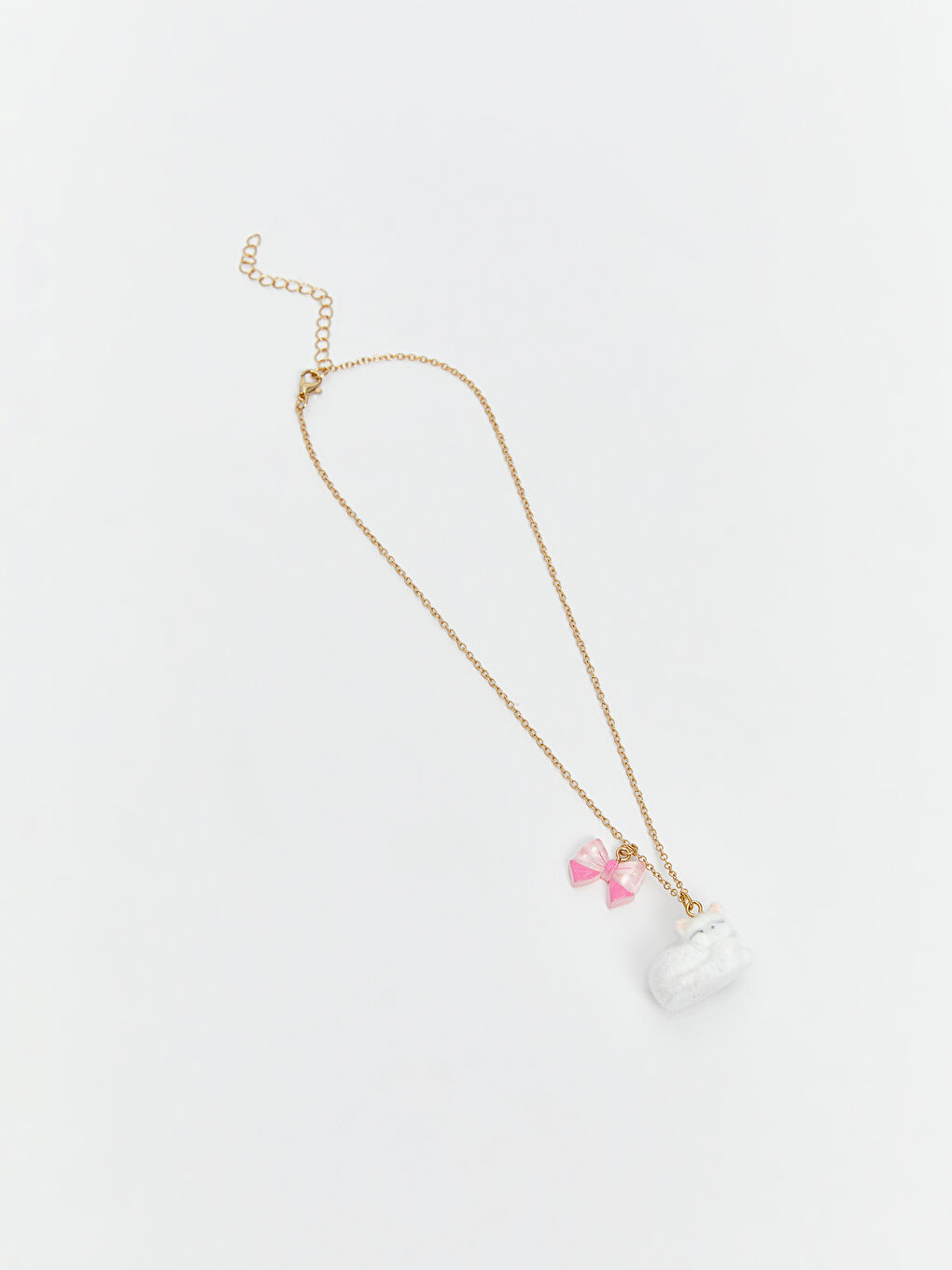 Karışık Fiyonk Detaylı Kız Çocuk Kolye-1