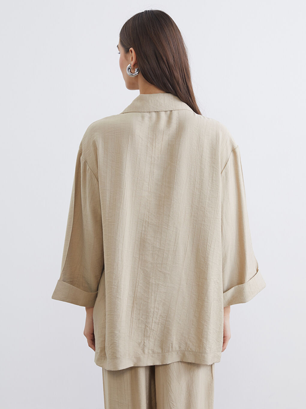 Double Breasted Textured Women's Blazer Jacket-3