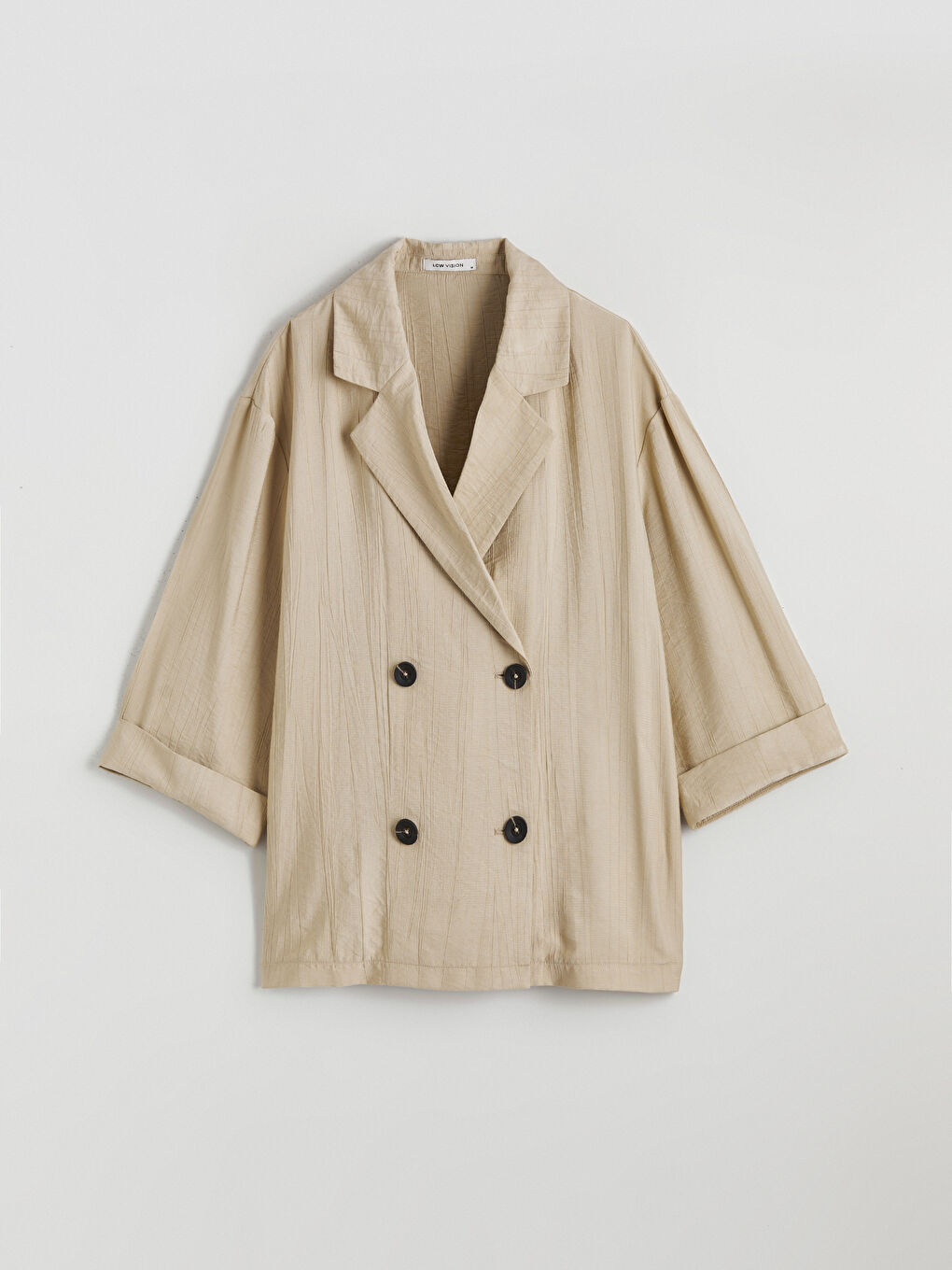 Double Breasted Textured Women's Blazer Jacket-4