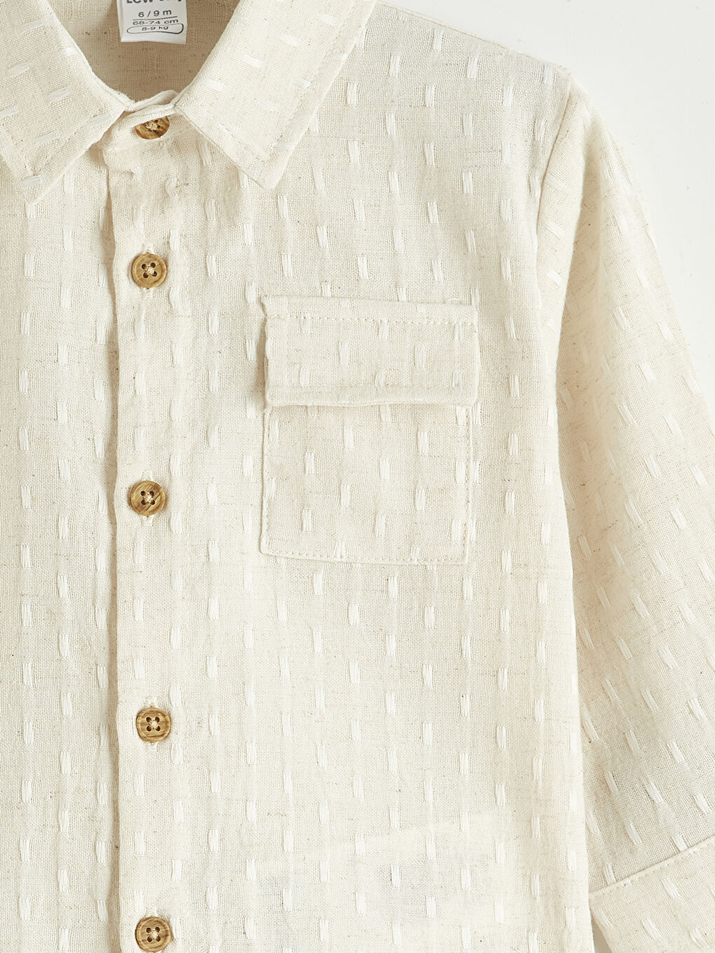 Ekru Yakalı Armürlü Erkek Bebek Takım-5