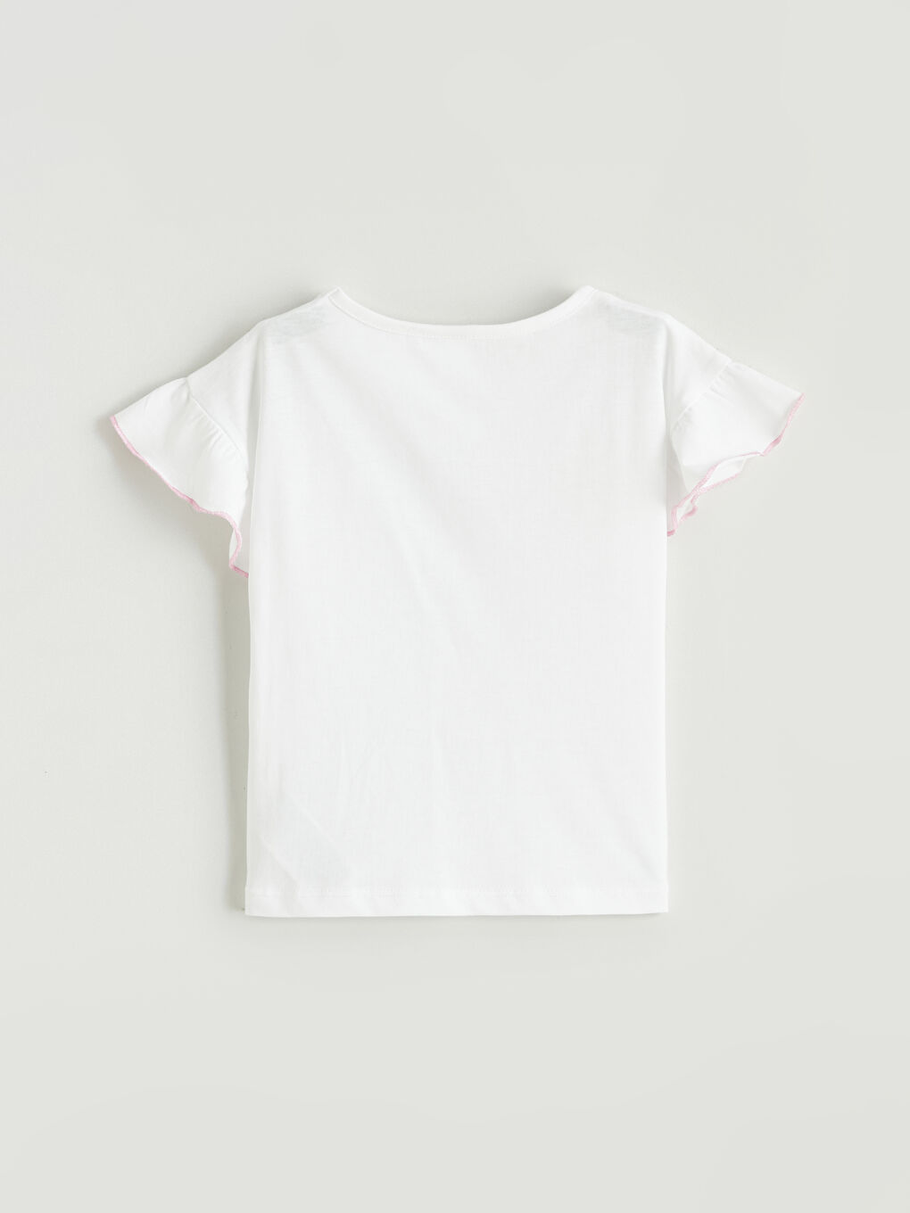 Ekru Bisiklet Yaka Çiçekli Kız Çocuk Tişört ve Tayt-3