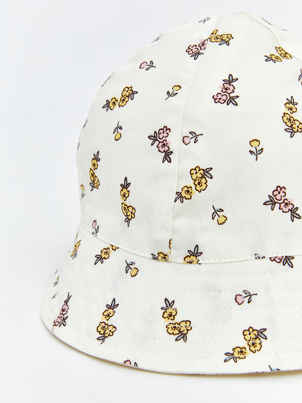 Ekru Baskılı Kız Bebek Bucket Şapka-2